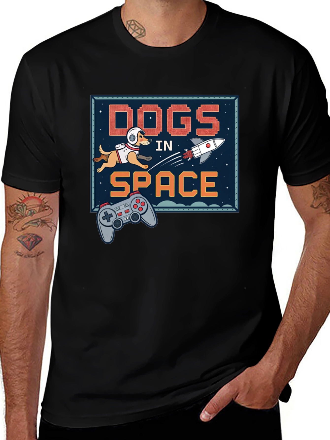 Variant 19 of Dogs in Space T-Shirt