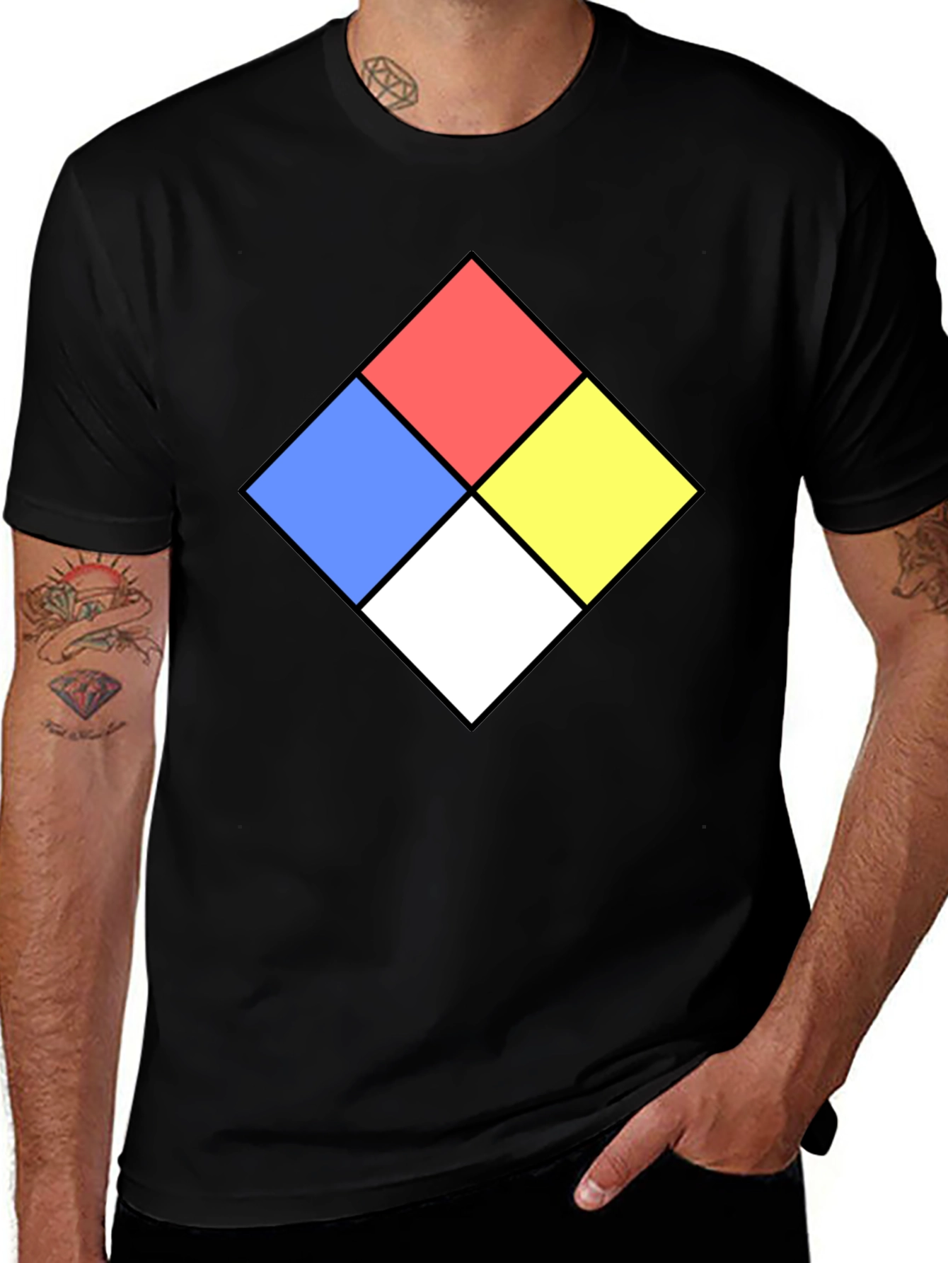 Variant 19 of Hazard Diamond T-Shirt - Short Sleeve Black Tee