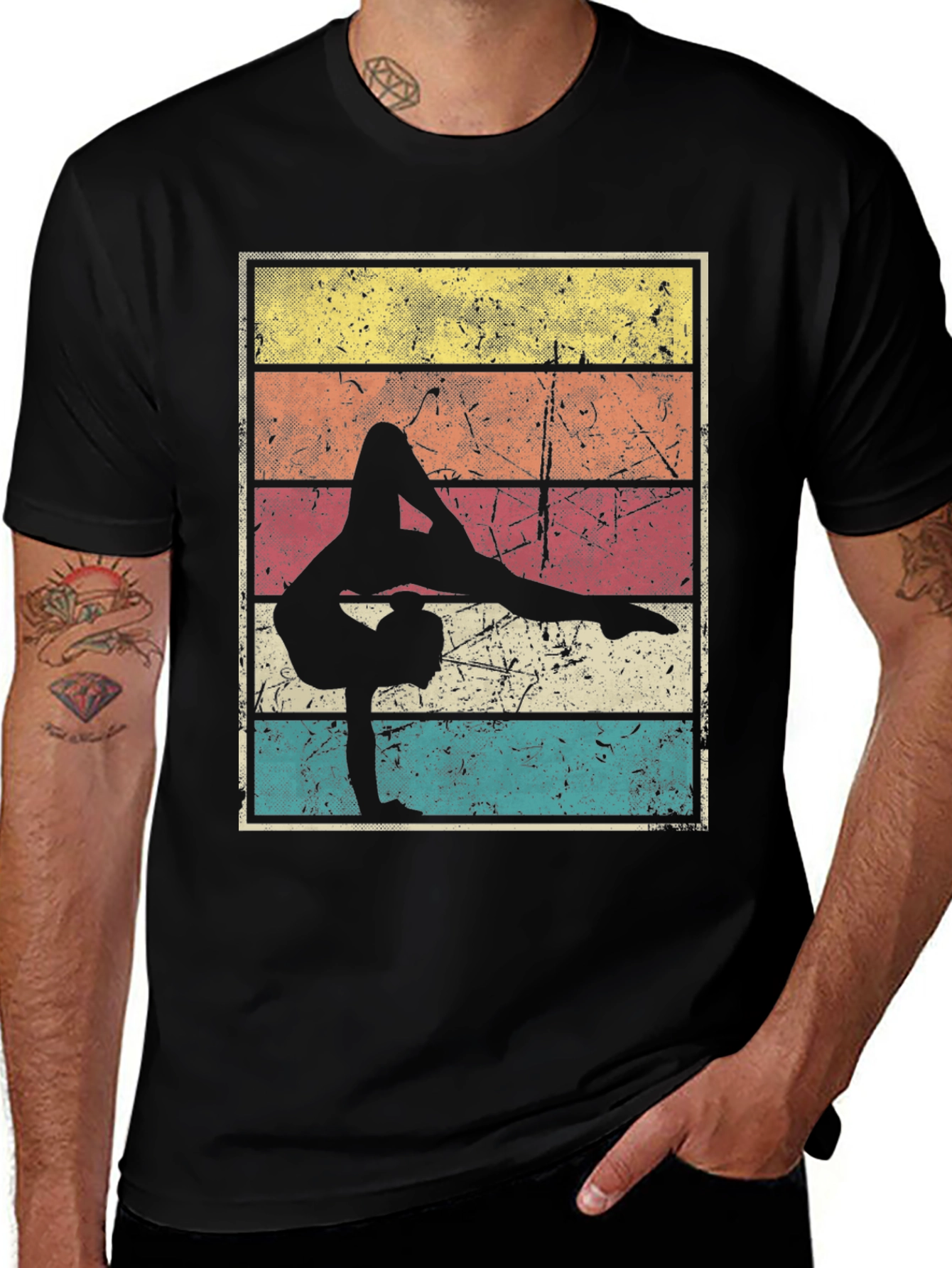 Variant 20 of Vintage Yoga Pose Graphic Tee