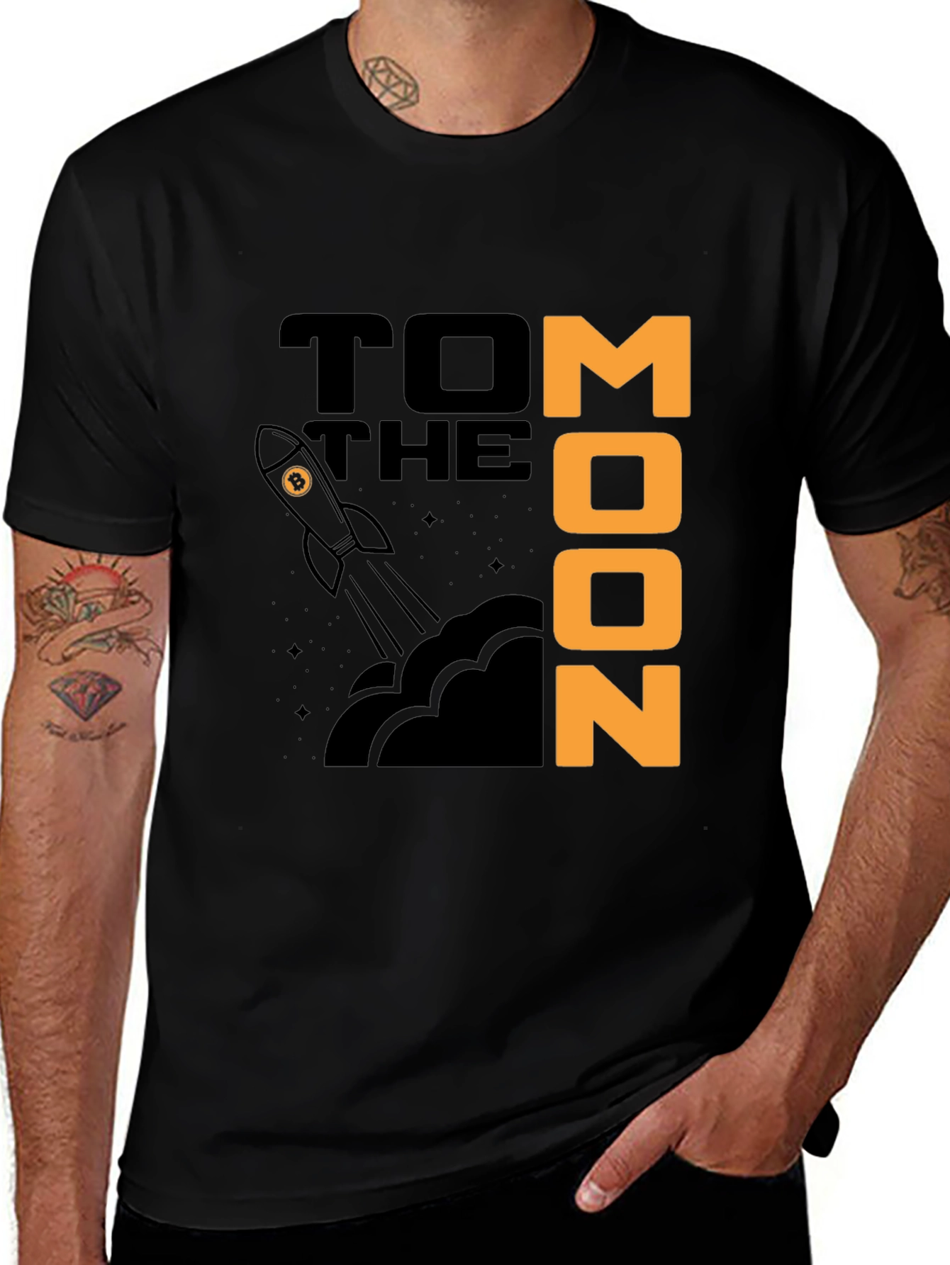 Variant 22 of To The Moon T-Shirt - Bitcoin Rocket