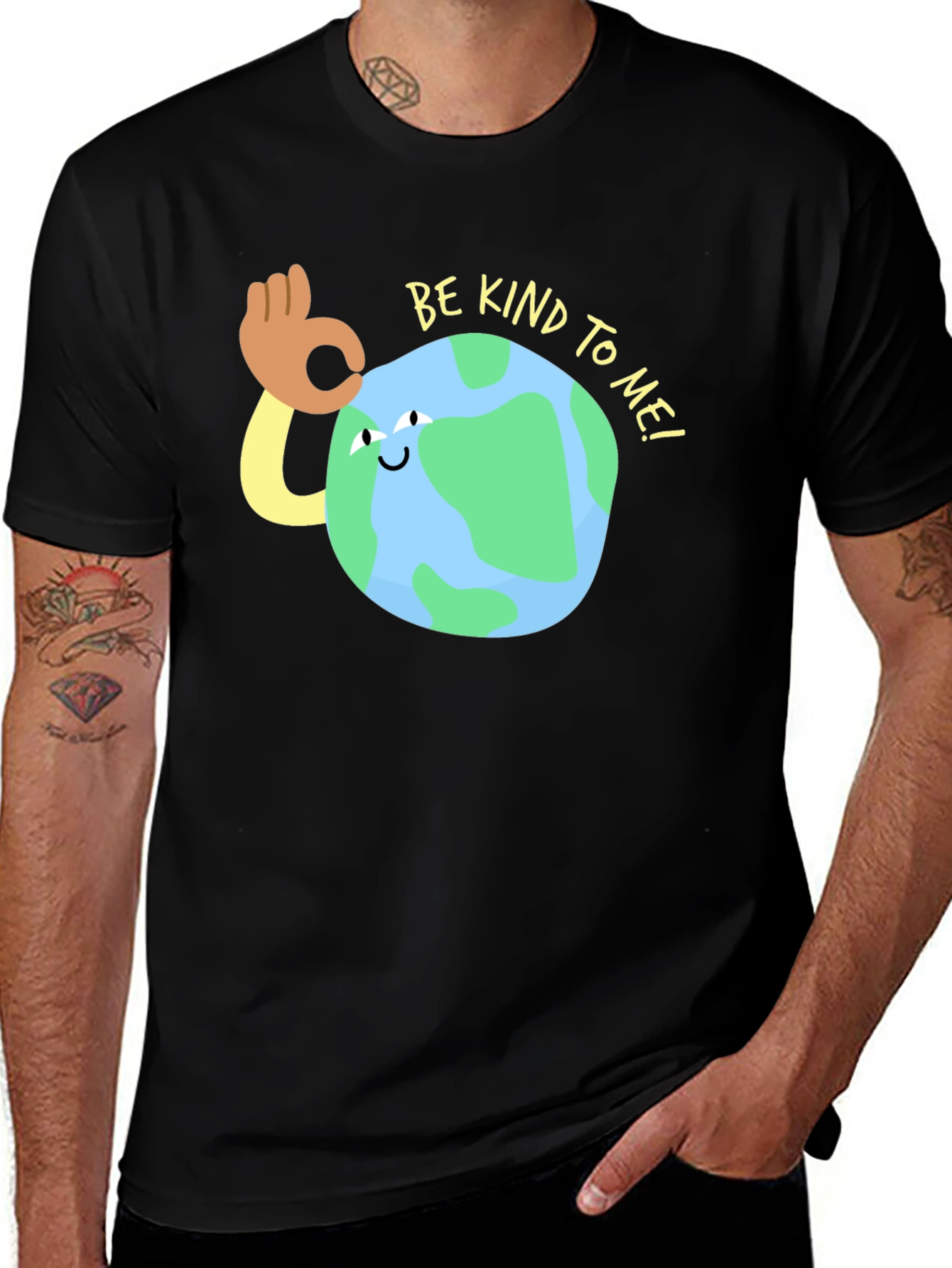 Variant 14 of Be Kind To Me Earth Graphic Tee - Black