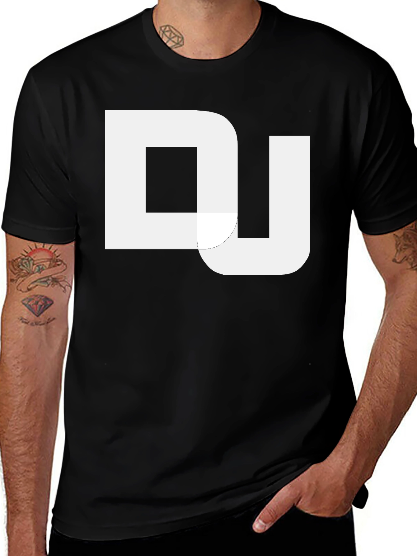 Variant 4 of DJ Graphic Print Black T-Shirt