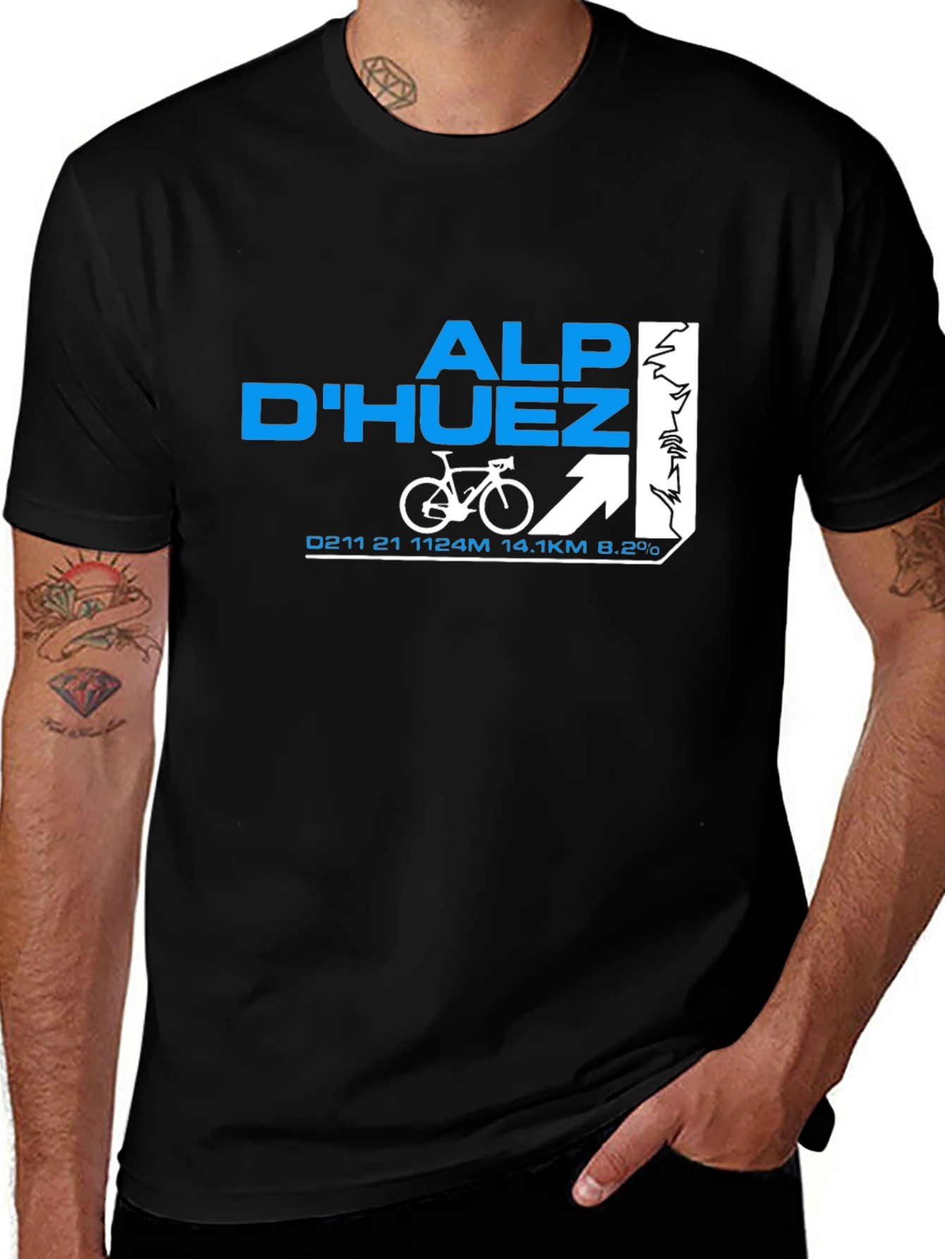 Variant 5 of Alp D'Huez Cycling T-Shirt - Mountain Climb Design