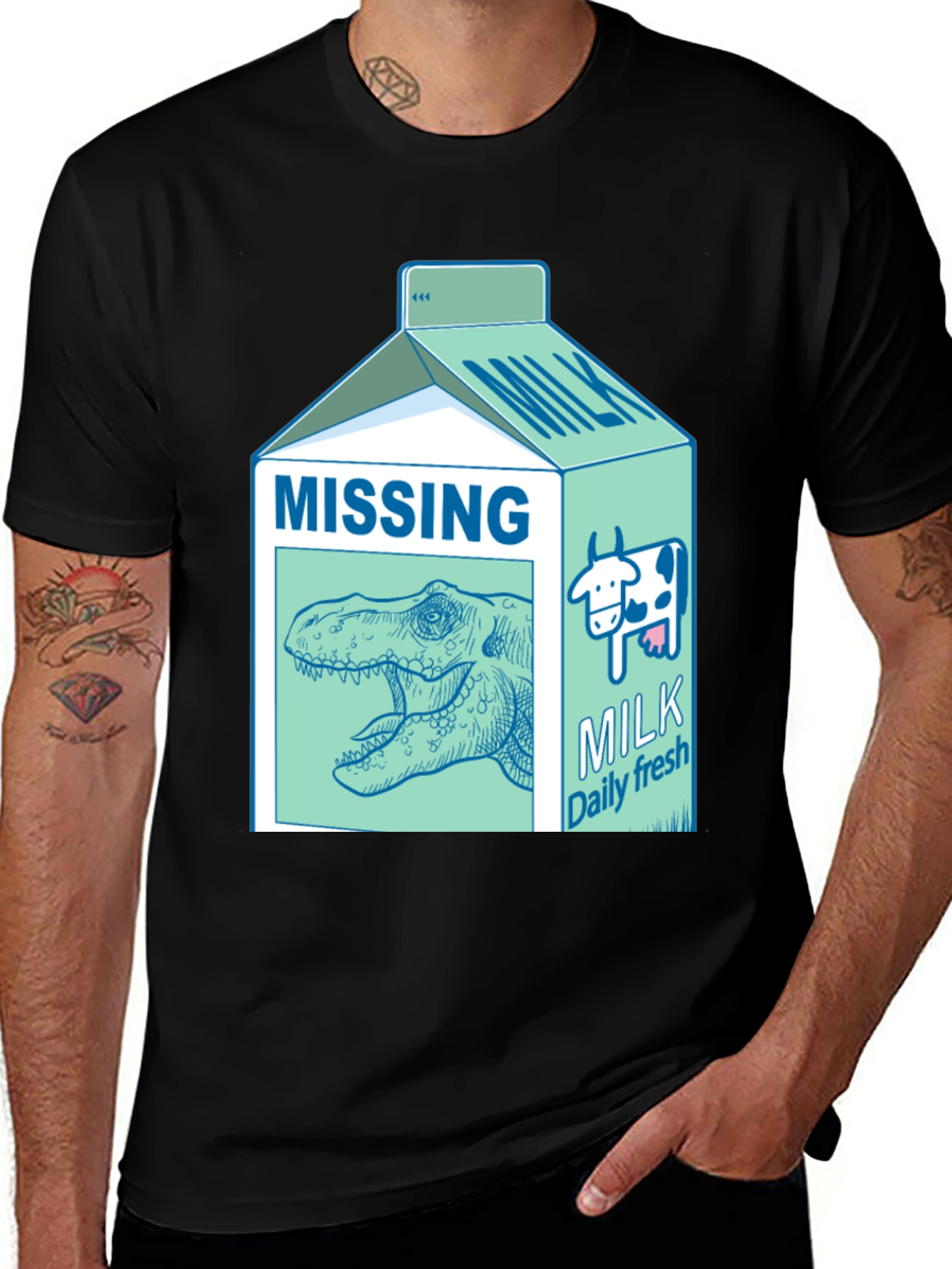Variant 15 of Missing Dinosaur Milk Carton T-Shirt - Funny Tee