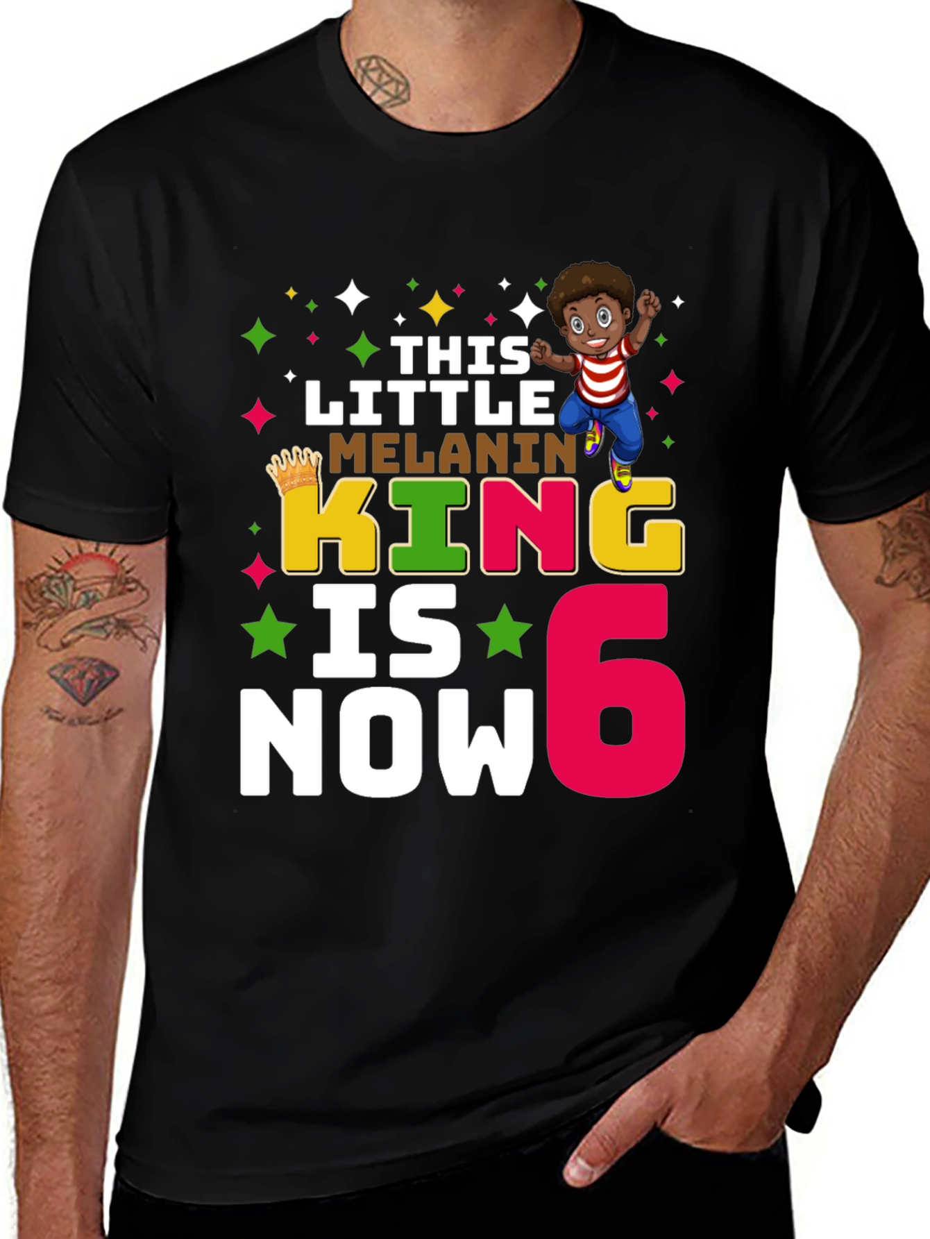 Variant 29 of This Little Melanin King is Now 6 Birthday T-Shirt