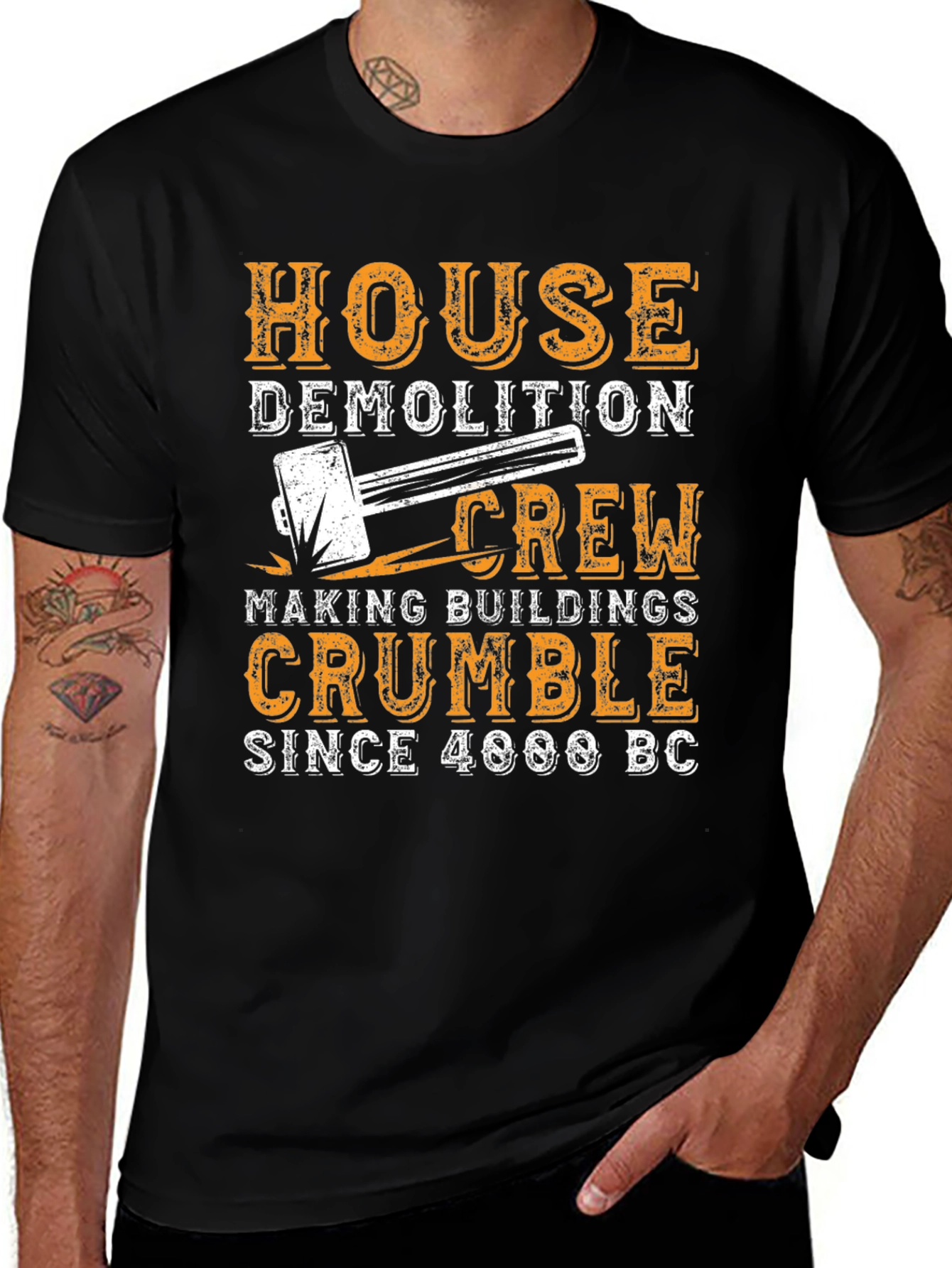 Black House Demolition Crew T-Shirt - Funny Construction Tee main image