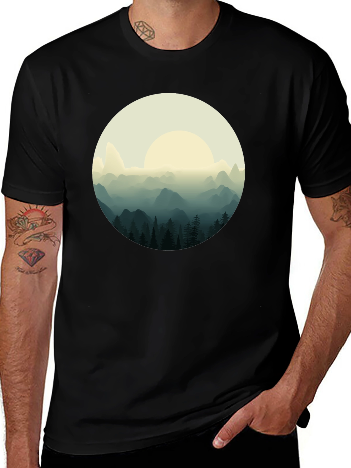 Variant 20 of Mountain Vista Graphic Tee - Stylish Comfort