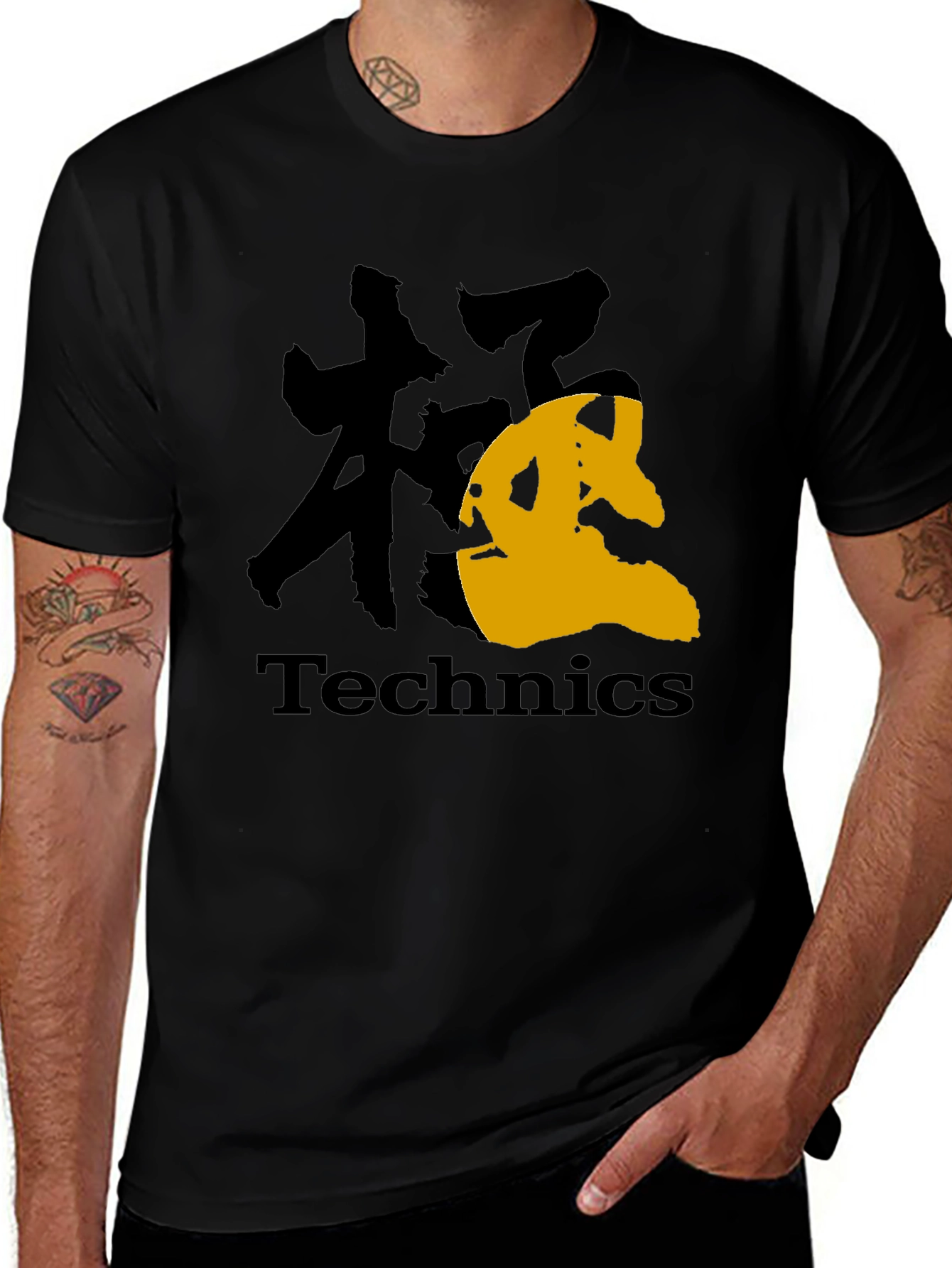 Technics Graphic Tee - Black Cotton Blend