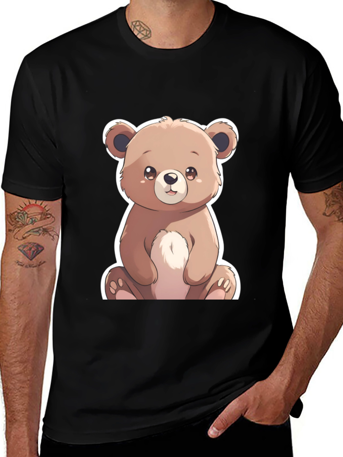 Variant 15 of Cute Cartoon Bear Graphic T-Shirt - Unisex Cotton Tee