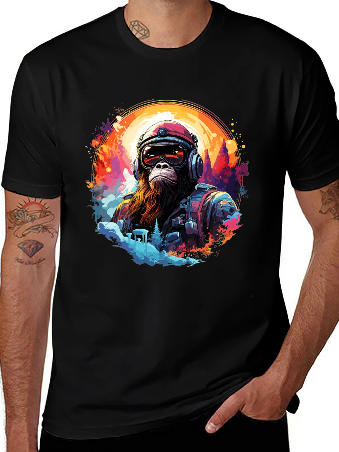 Variant 11 of Cool Gorilla Pilot Graphic Tee
