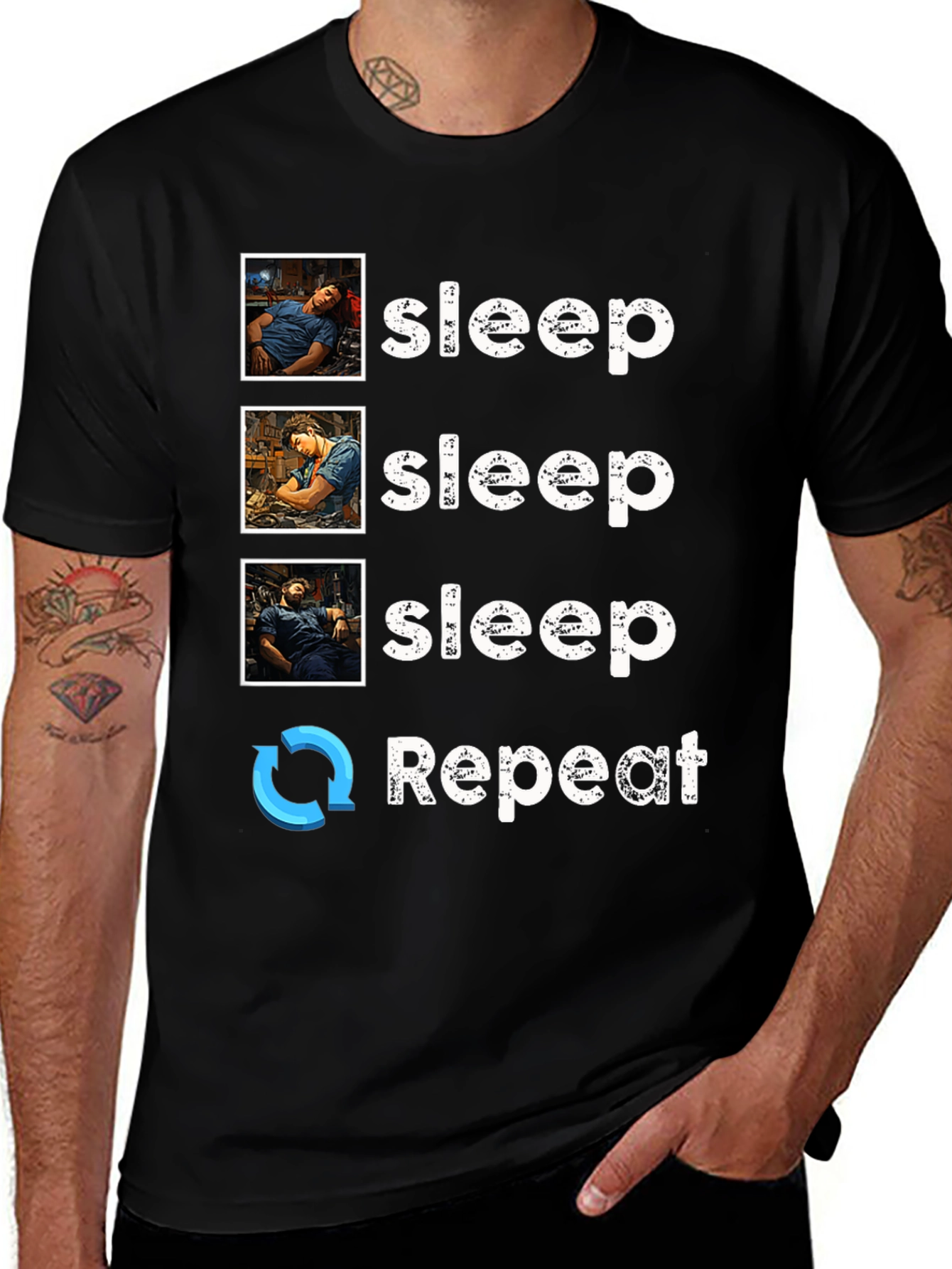 Variant 28 of Sleep Technician T-Shirt - Sleep Repeat