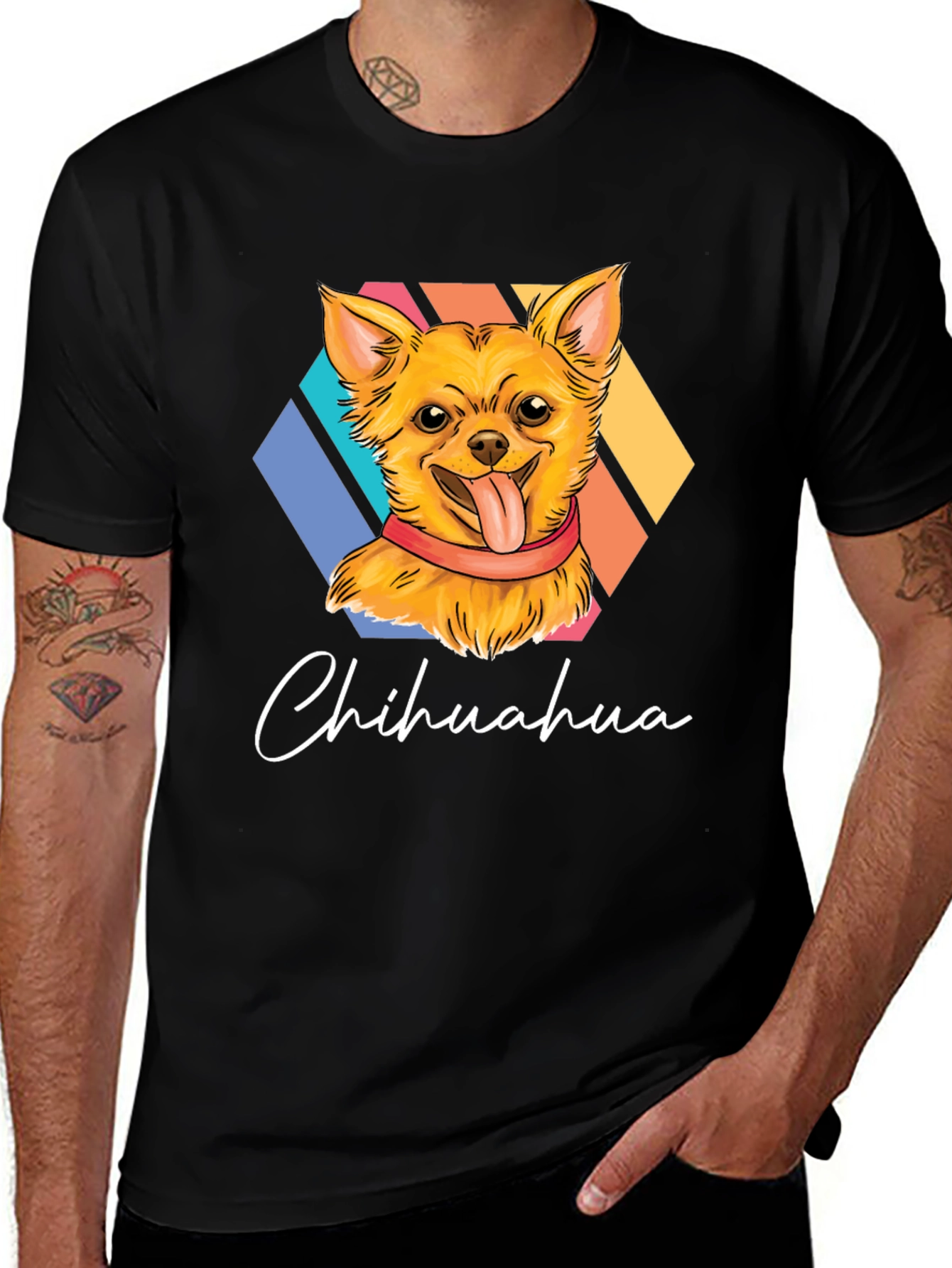 Chihuahua Dog Graphic T-Shirt - Retro Style