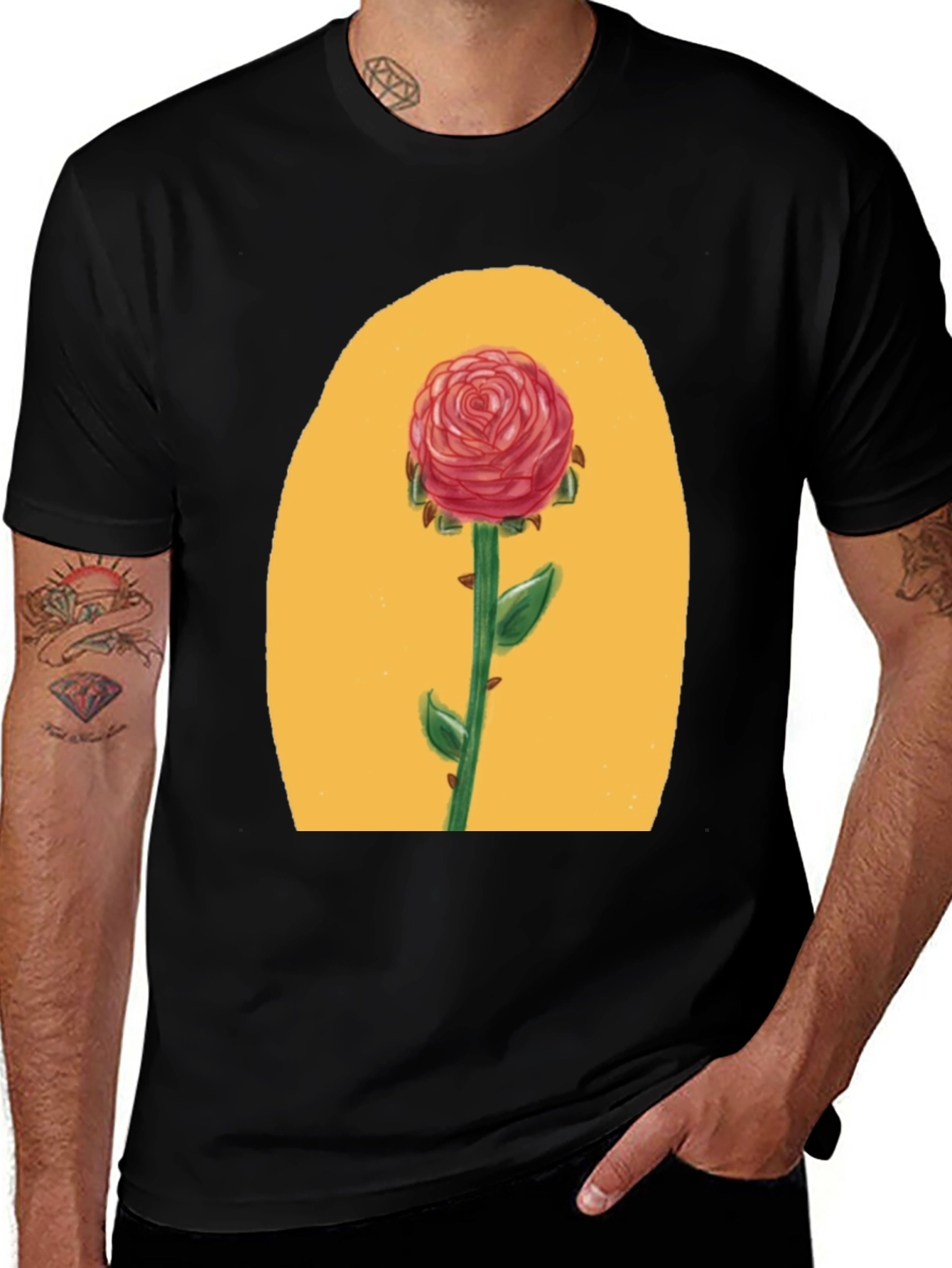 Variant 16 of Rose Graphic Tee - Beauty & Beast Inspired