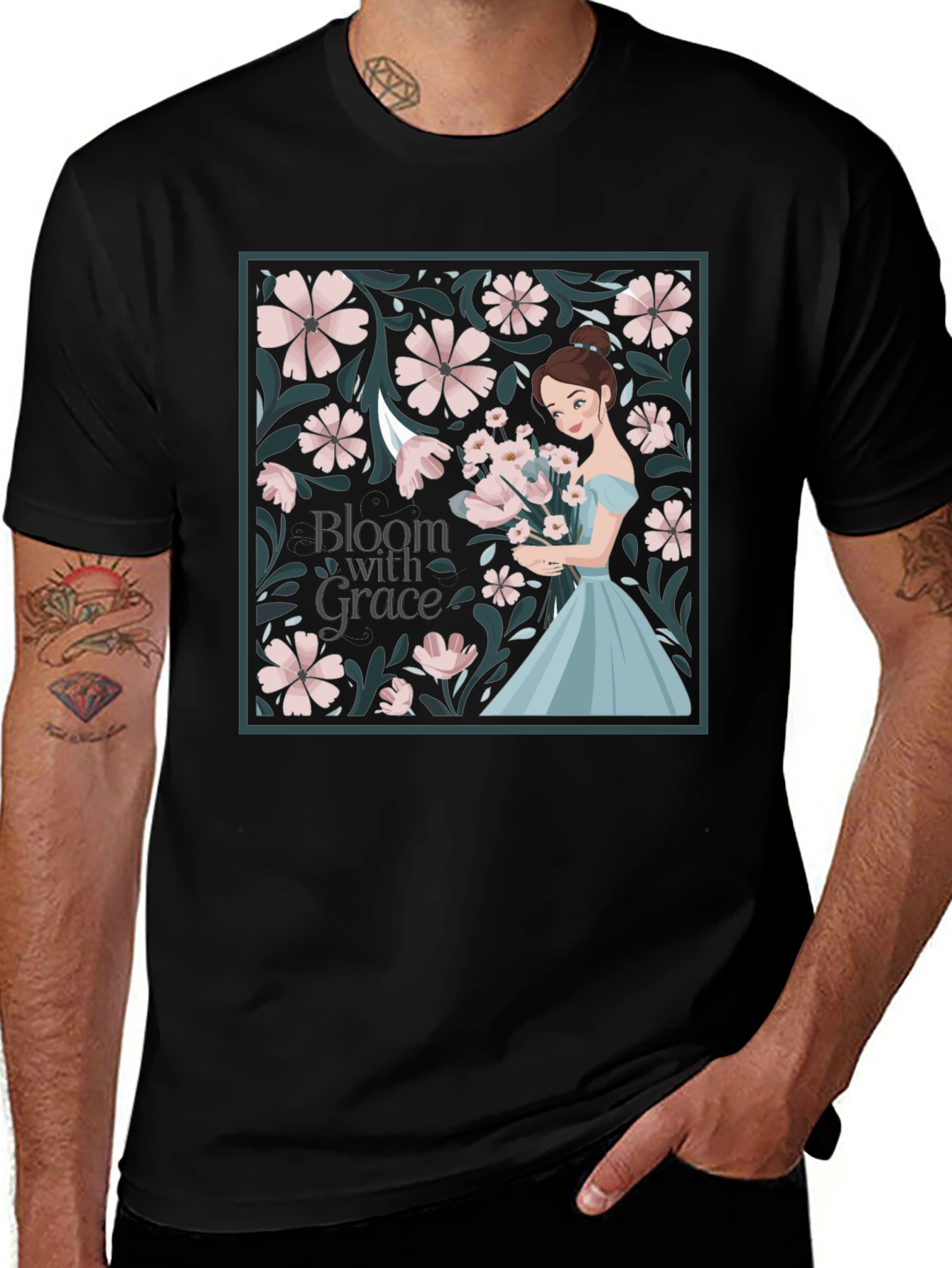 Black Bloom with Grace T-Shirt main image