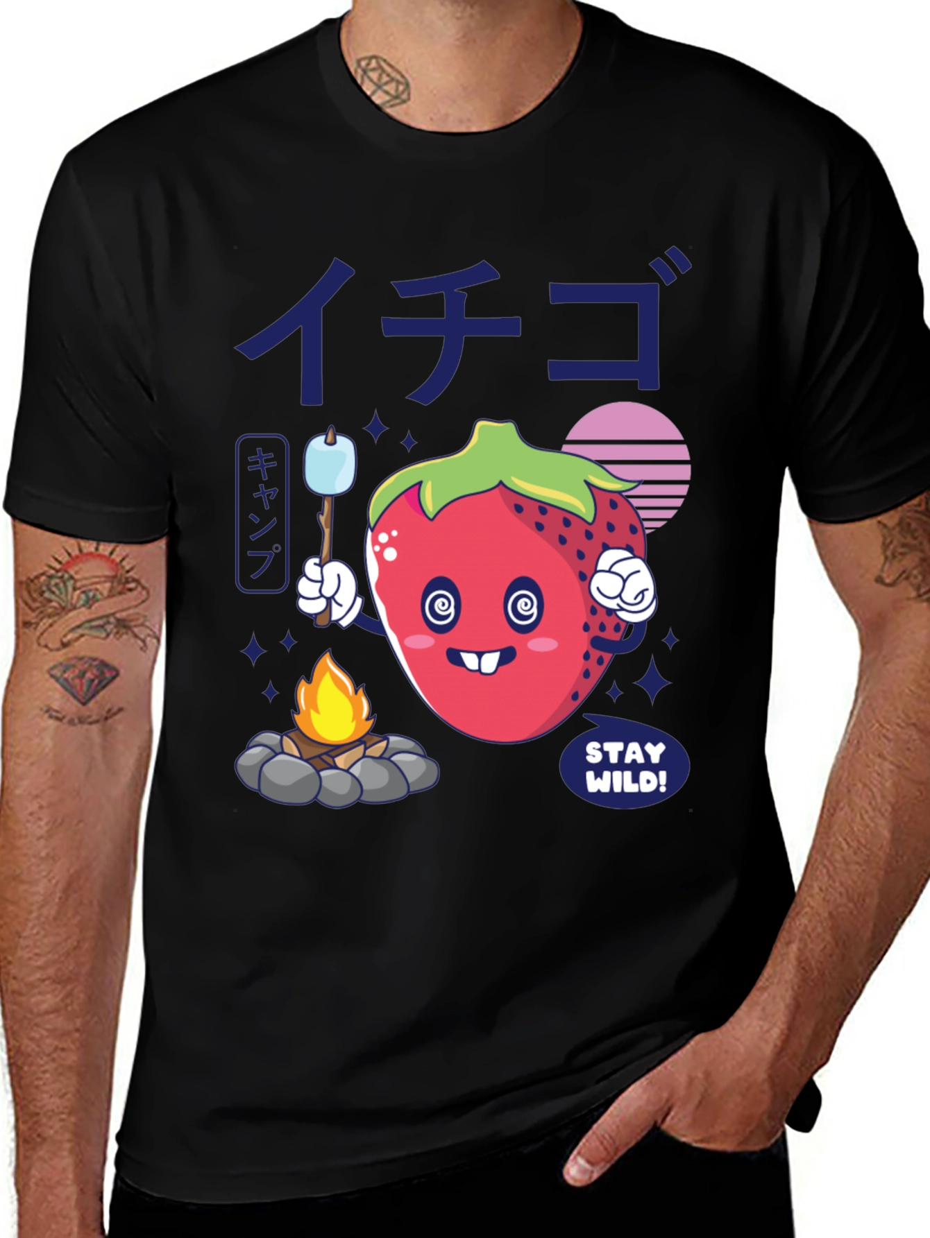 Variant 5 of Stay Wild Strawberry Camp T-Shirt
