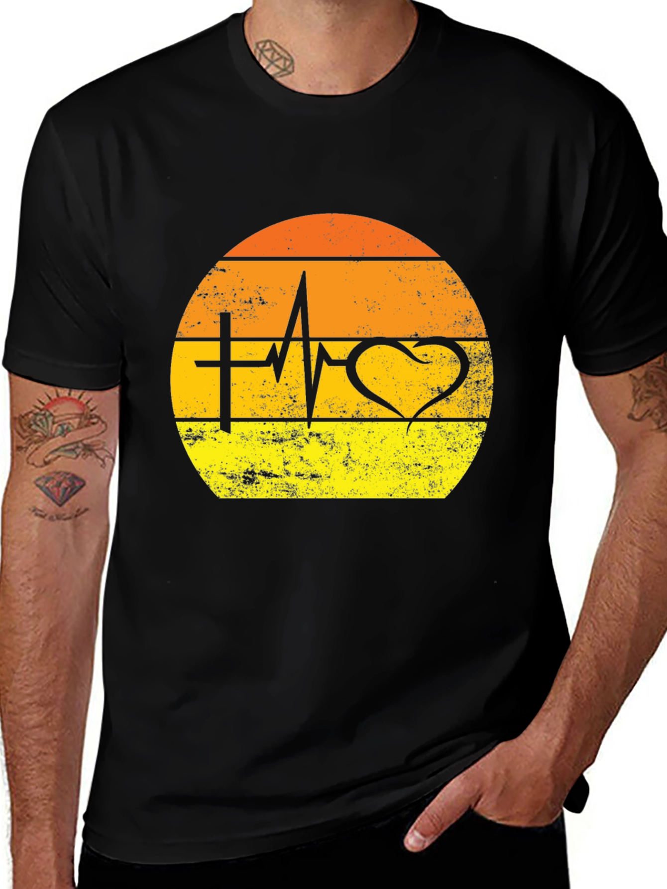 Variant 27 of Faith Heartbeat Sunset T-Shirt