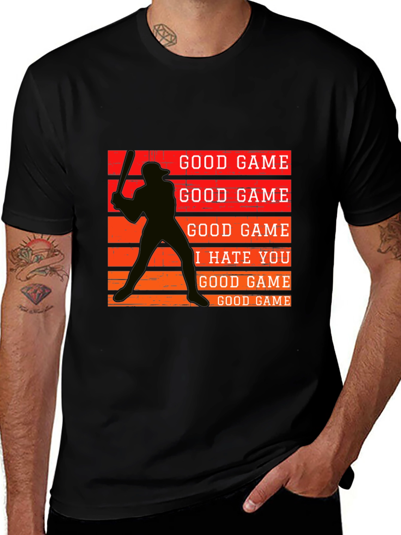 Variant 11 of Baseball Silhouette Graphic Tee - Good Game, I Hate You