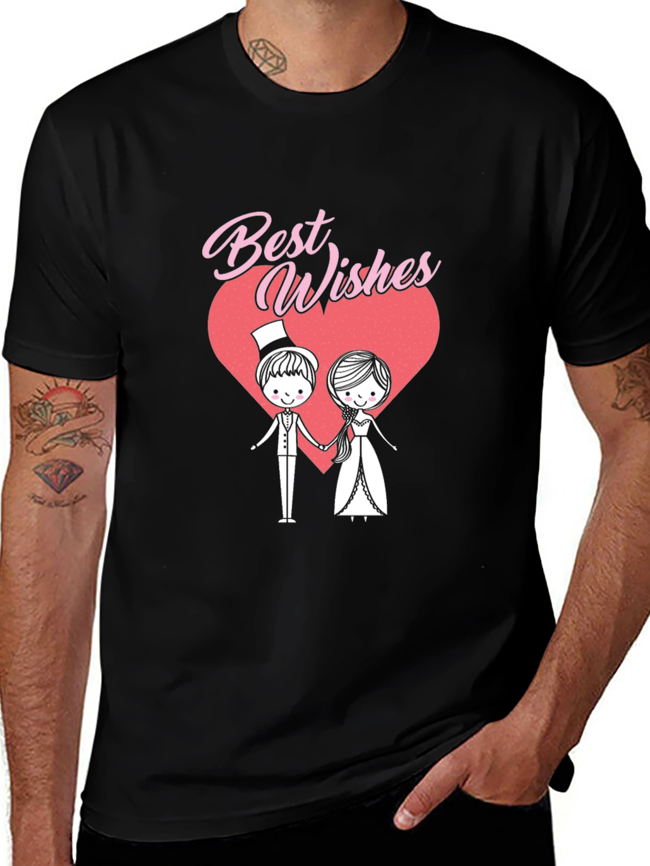 Variant 6 of Best Wishes Wedding Couple Graphic T-Shirt