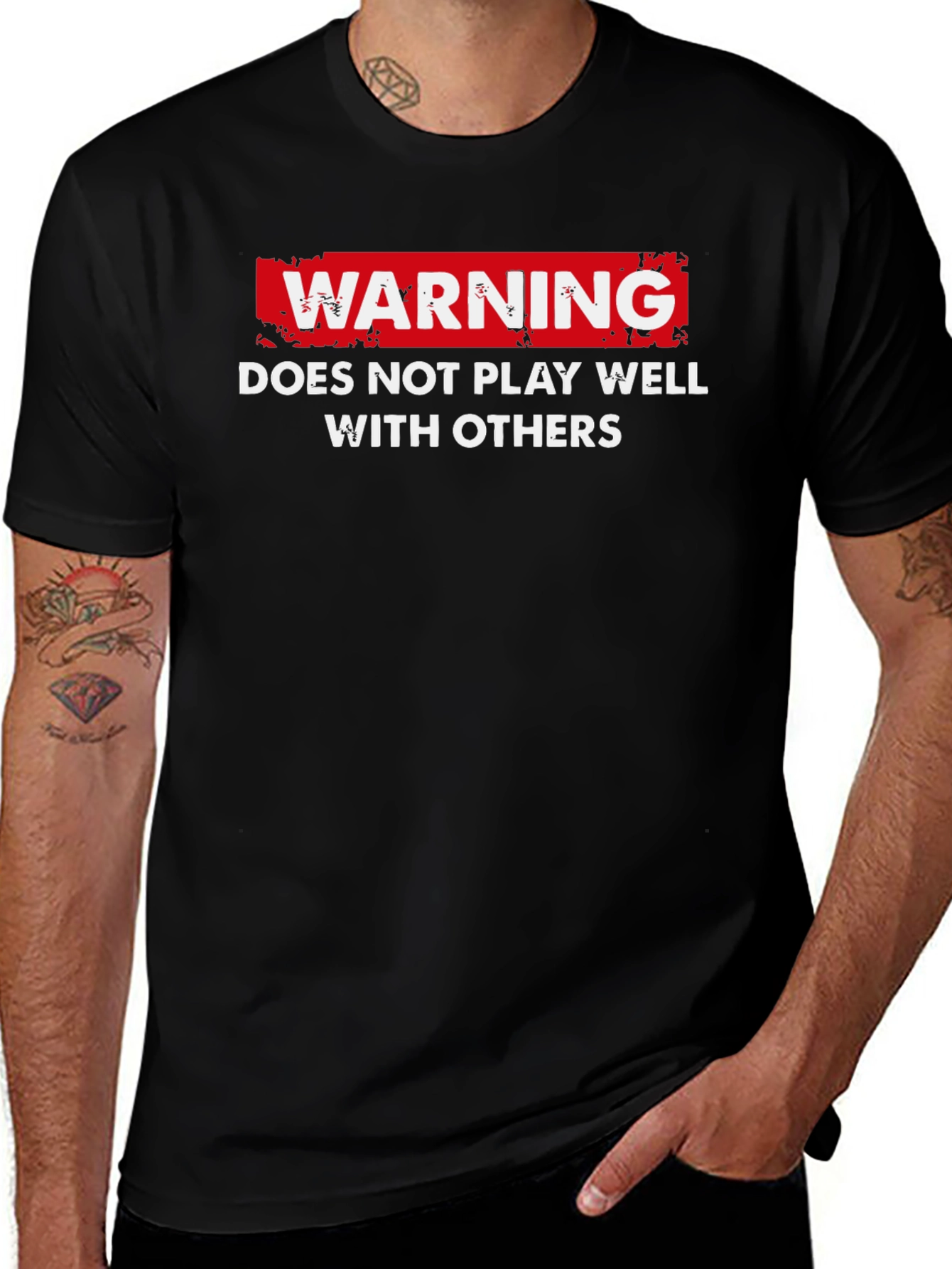 Variant 22 of Warning: Does Not Play Well With Others T-Shirt