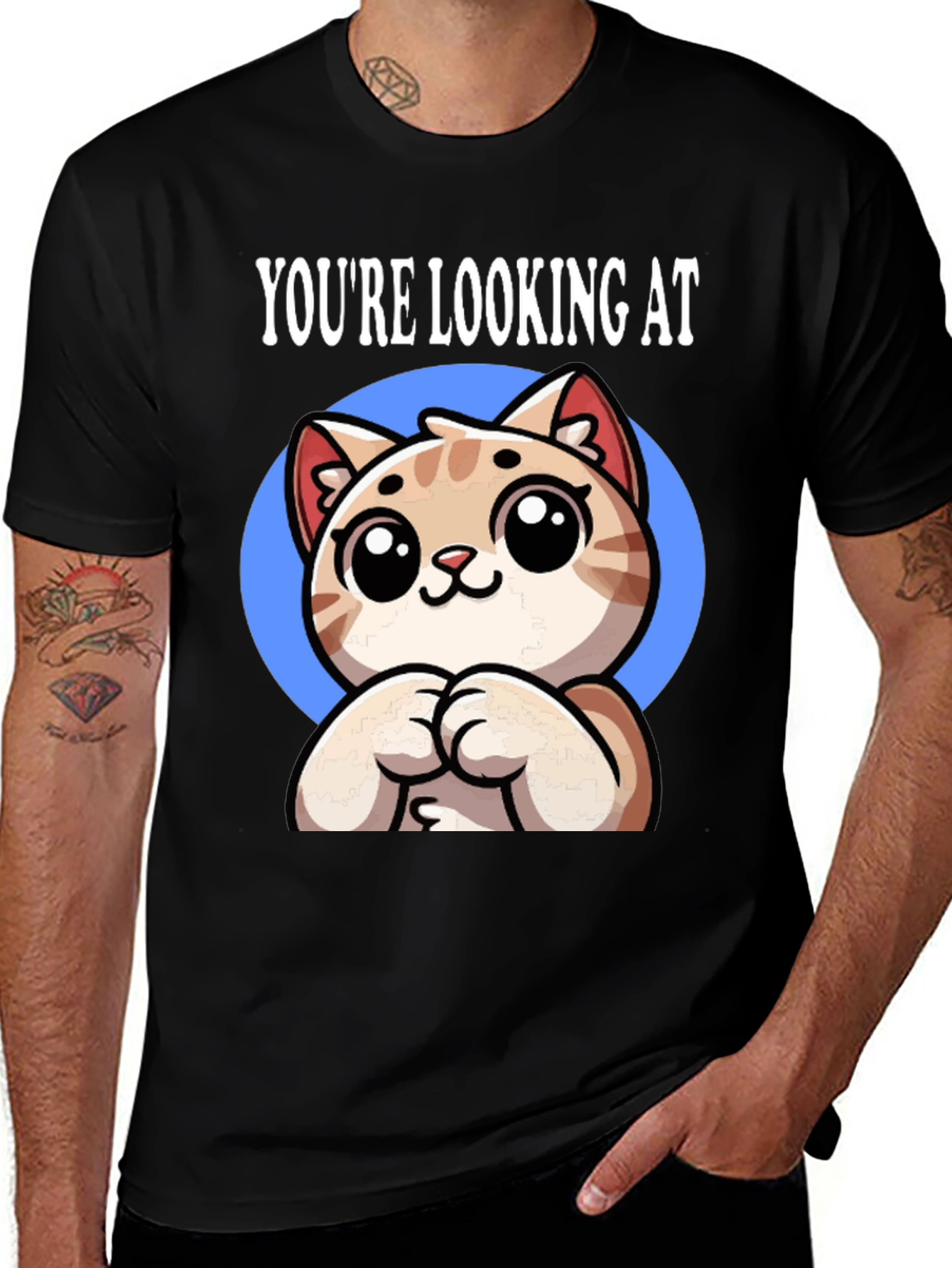 Variant 10 of Cute Kitten Graphic Tee - You're Looking At