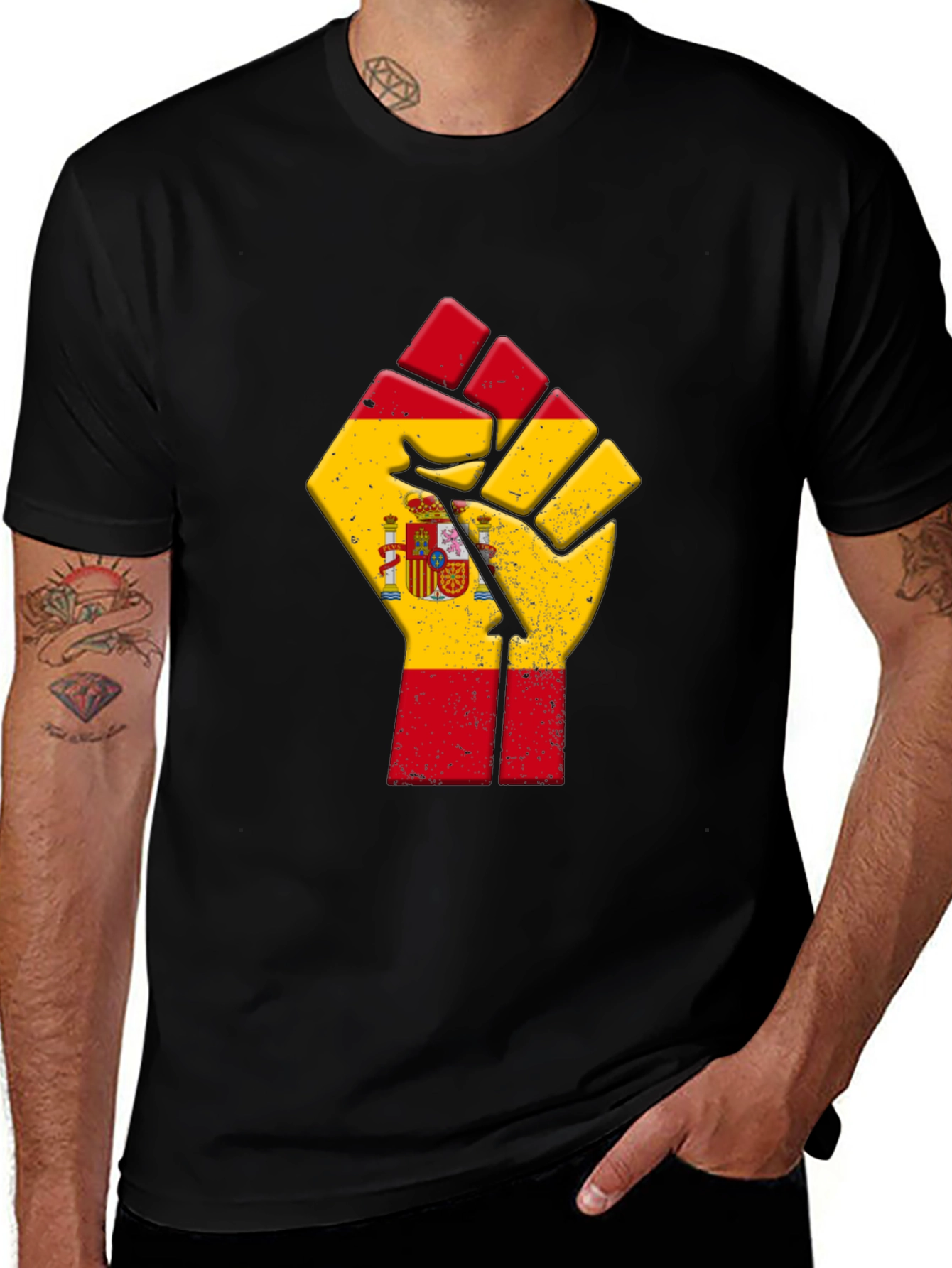 Variant 12 of Spain Flag Fist T-Shirt