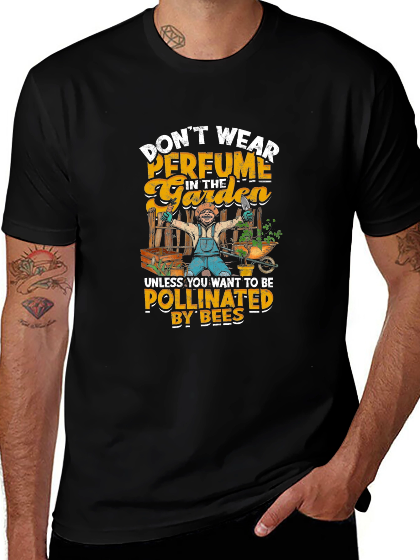 Variant 6 of Gardener Humor T-Shirt - Pollinated by Bees