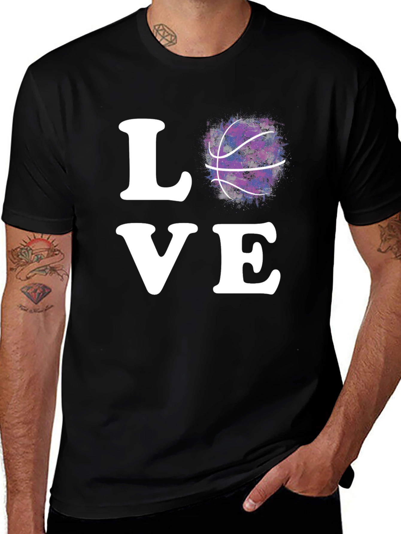 Variant 14 of Love Basketball Graphic T-Shirt - Sports Fan Apparel