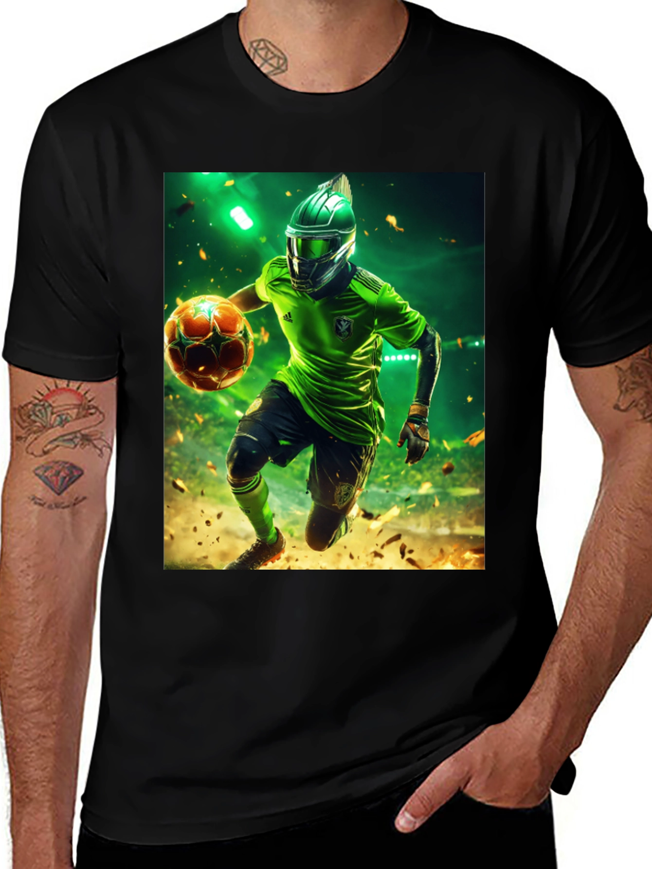 Variant 8 of Futuristic Soccer Player Graphic Tee