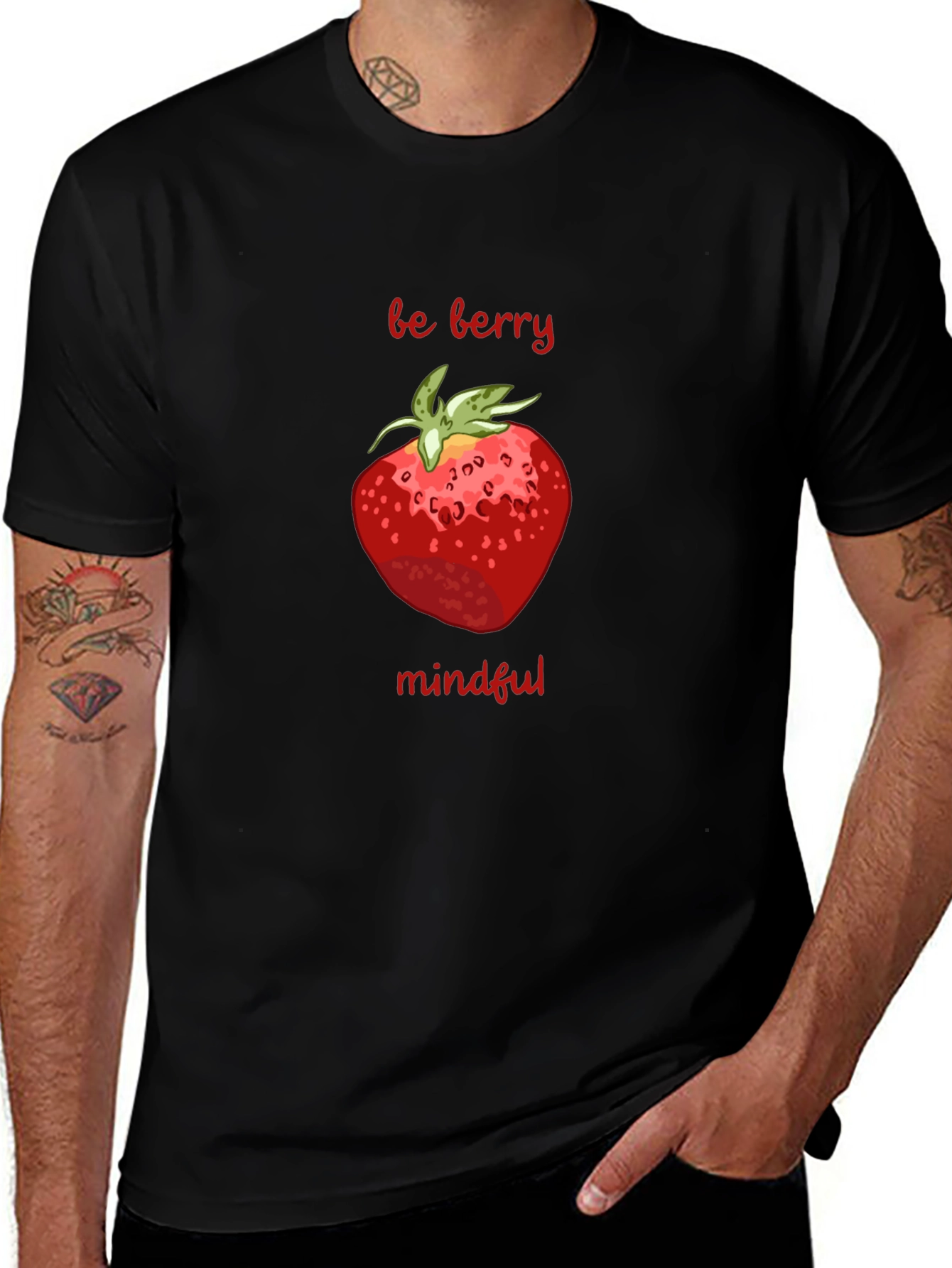 Variant 16 of Be Berry Mindful Graphic Tee - Trendy Fruit Print