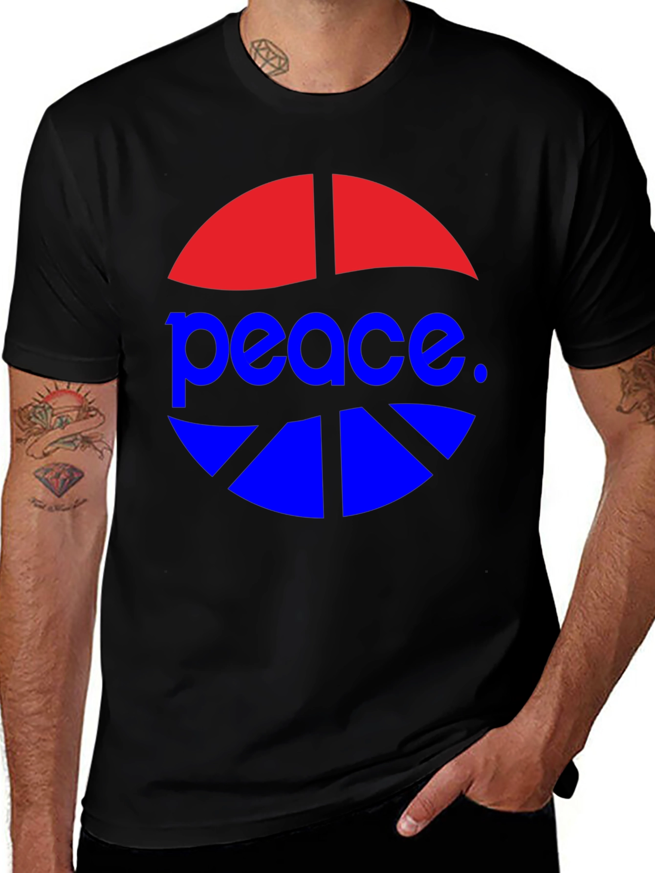Variant 17 of Peace Symbol Graphic Tee - Casual Style