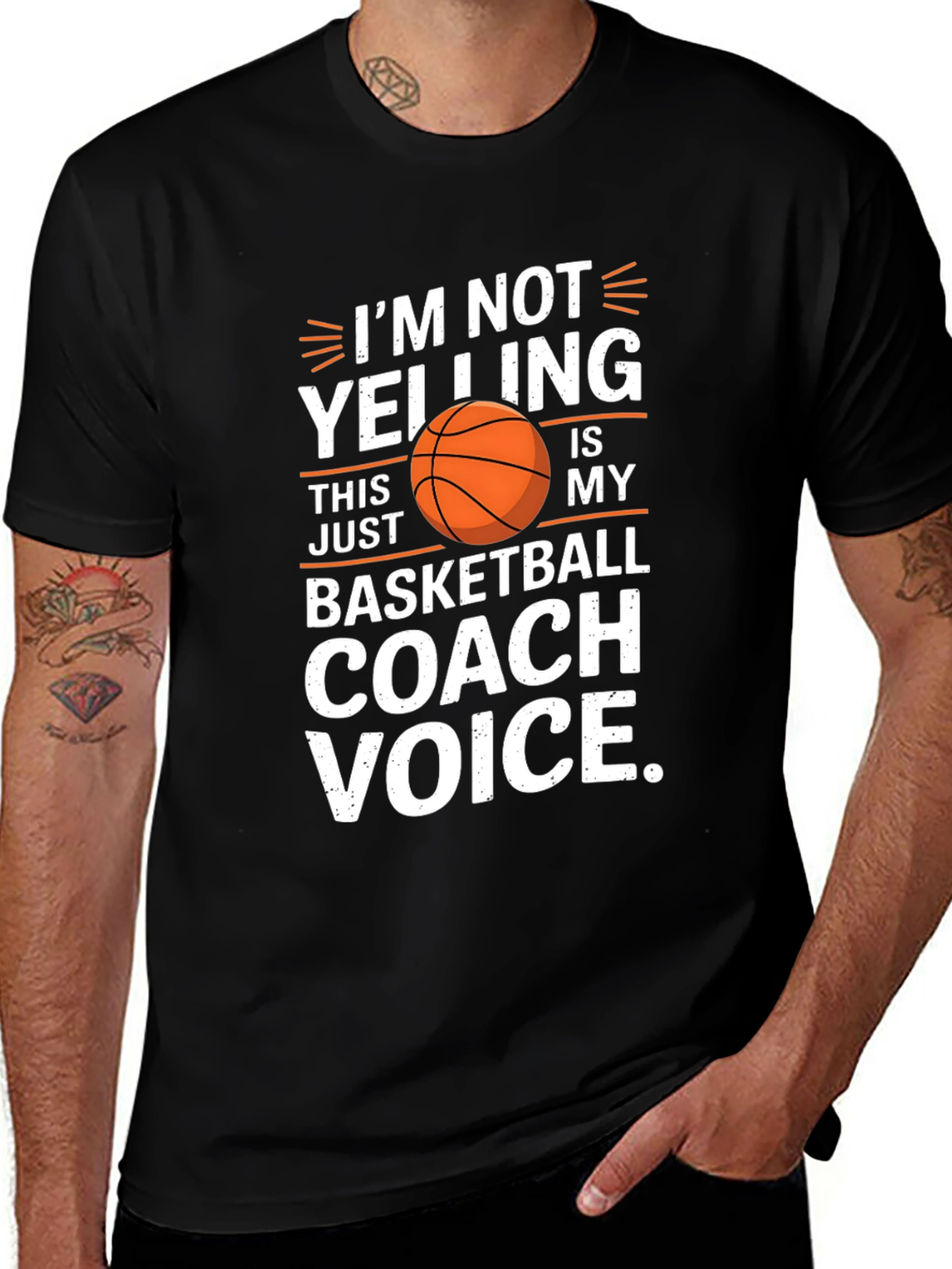 Variant 28 of Basketball Coach Voice T-Shirt - Funny Sports Tee