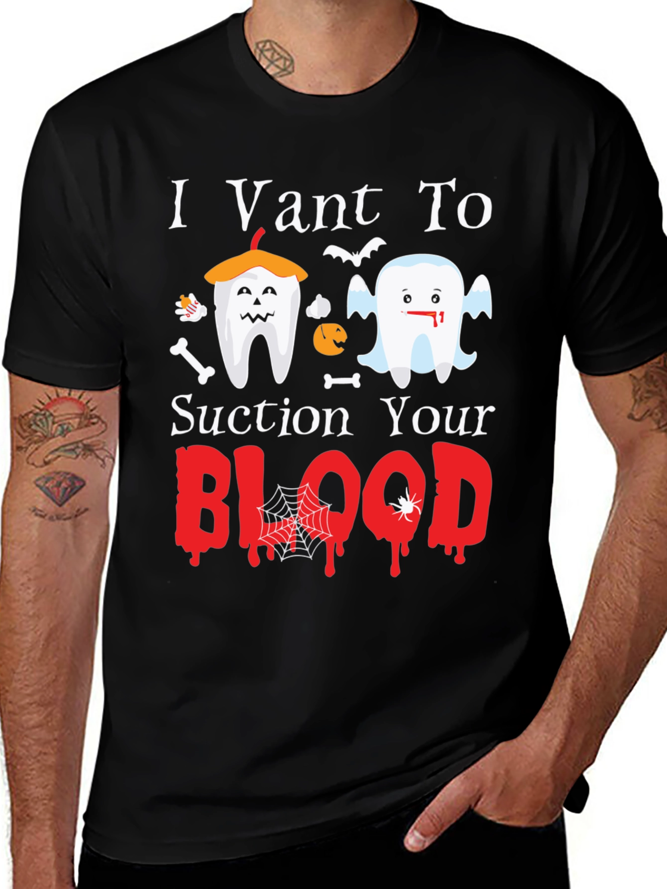 Variant 5 of I Vant To Suction Your Blood Halloween T-Shirt