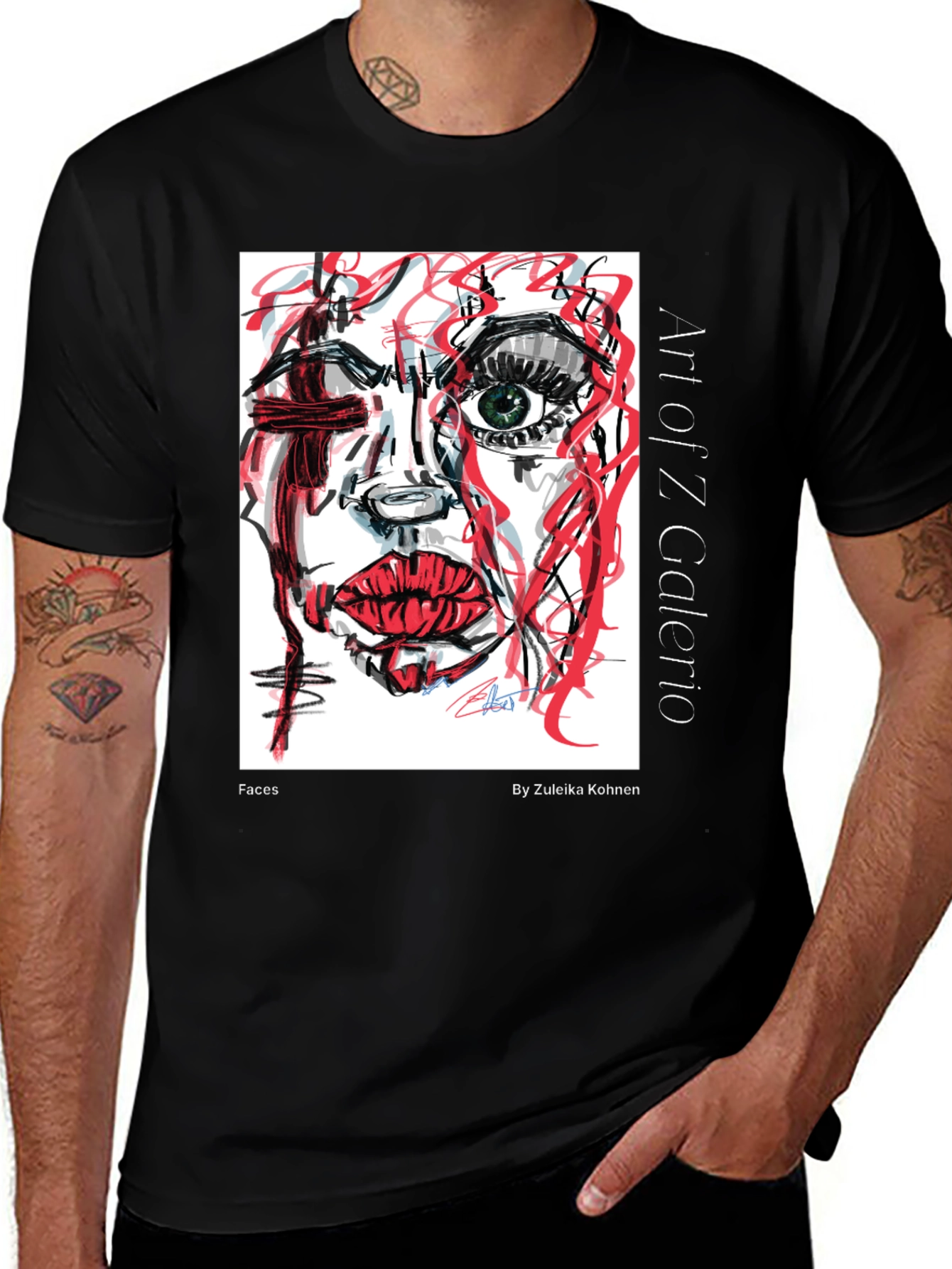 Variant 5 of Abstract Faces Graphic T-Shirt - Art of Z Galerio