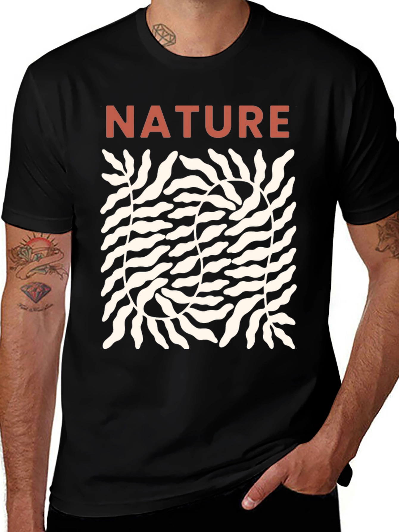 Variant 27 of Nature Graphic Print Black T-Shirt