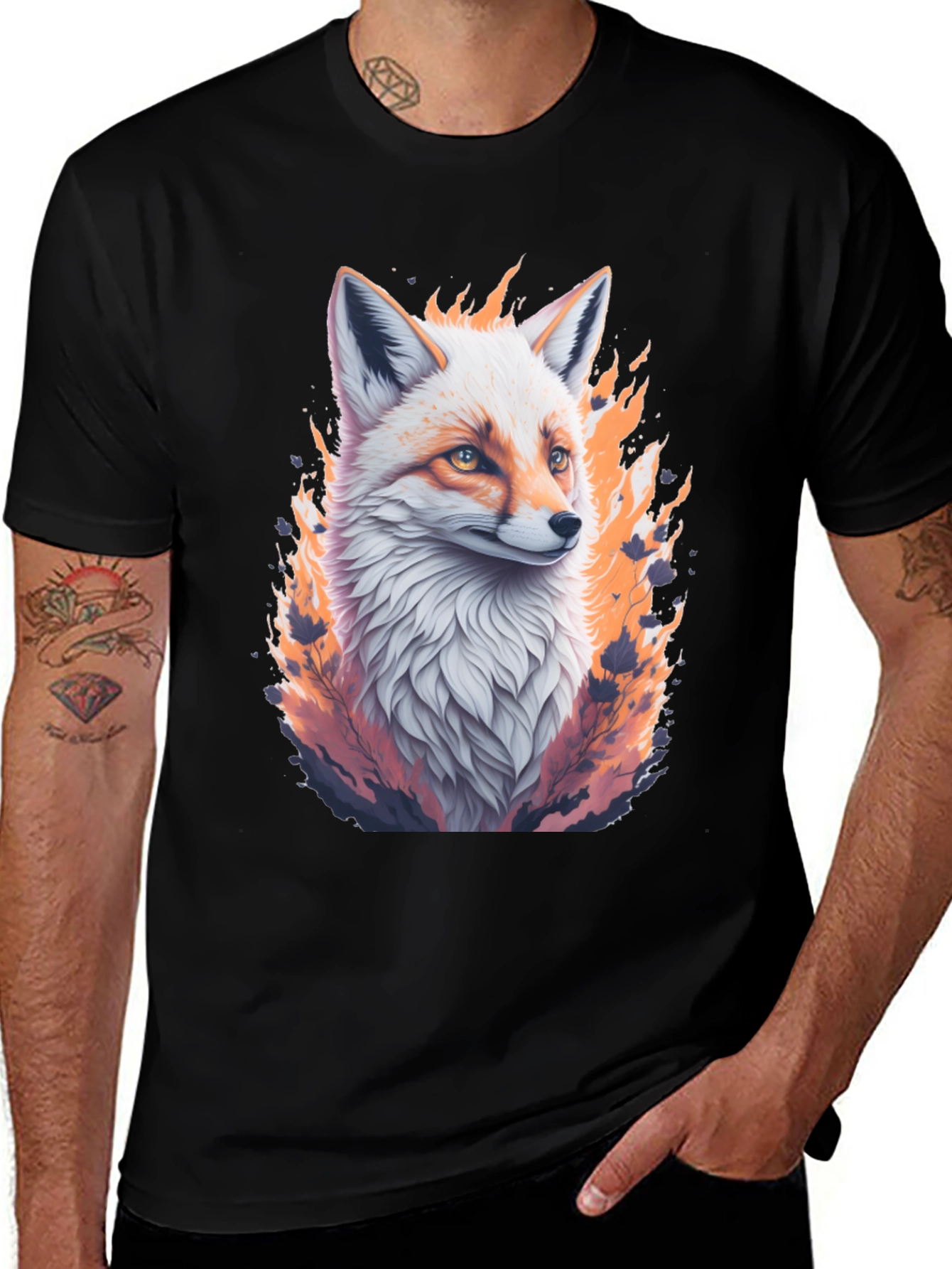 Variant 9 of Fiery Fox Graphic Tee - Unique Animal Print