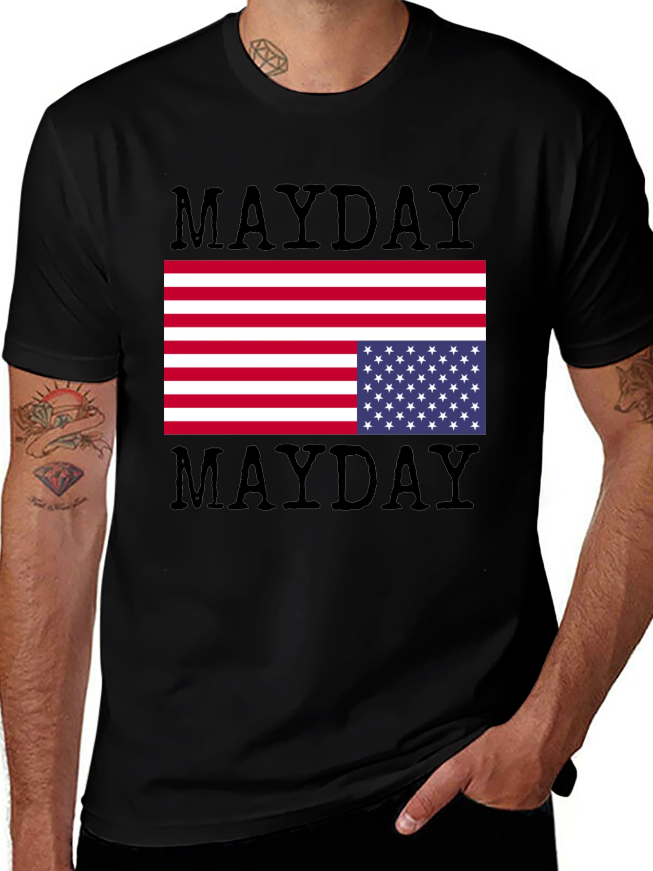 Mayday USA Flag T-Shirt - Patriotic Graphic Tee