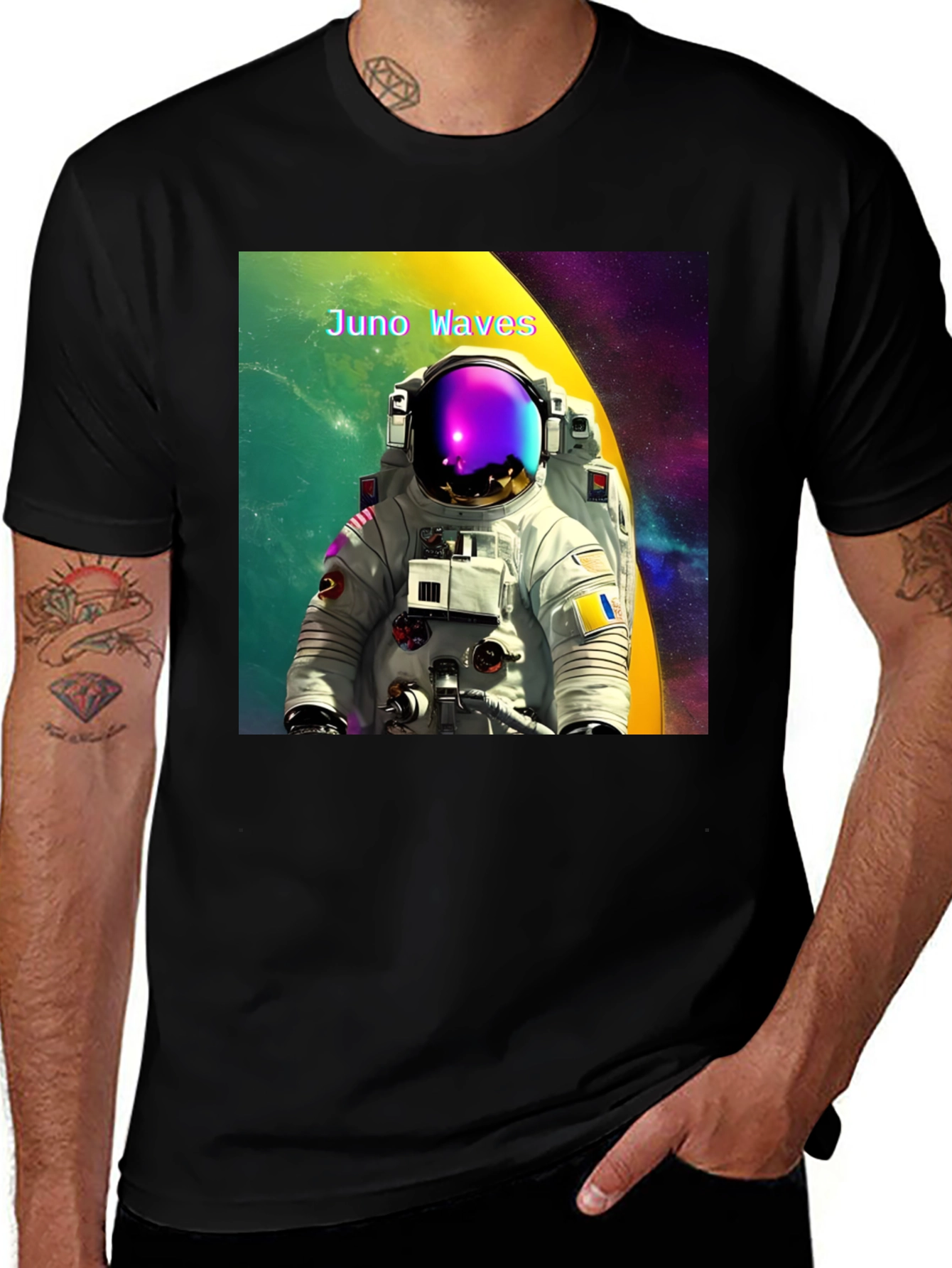 Variant 8 of Juno Waves Astronaut Black T-Shirt