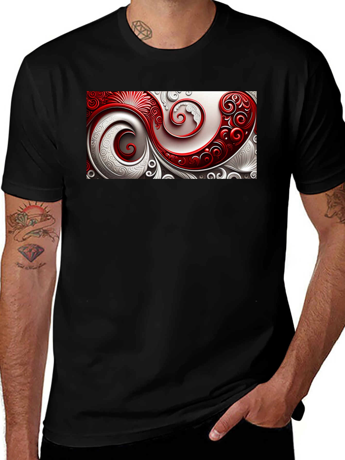 Variant 8 of Elegant Swirl Graphic T-Shirt