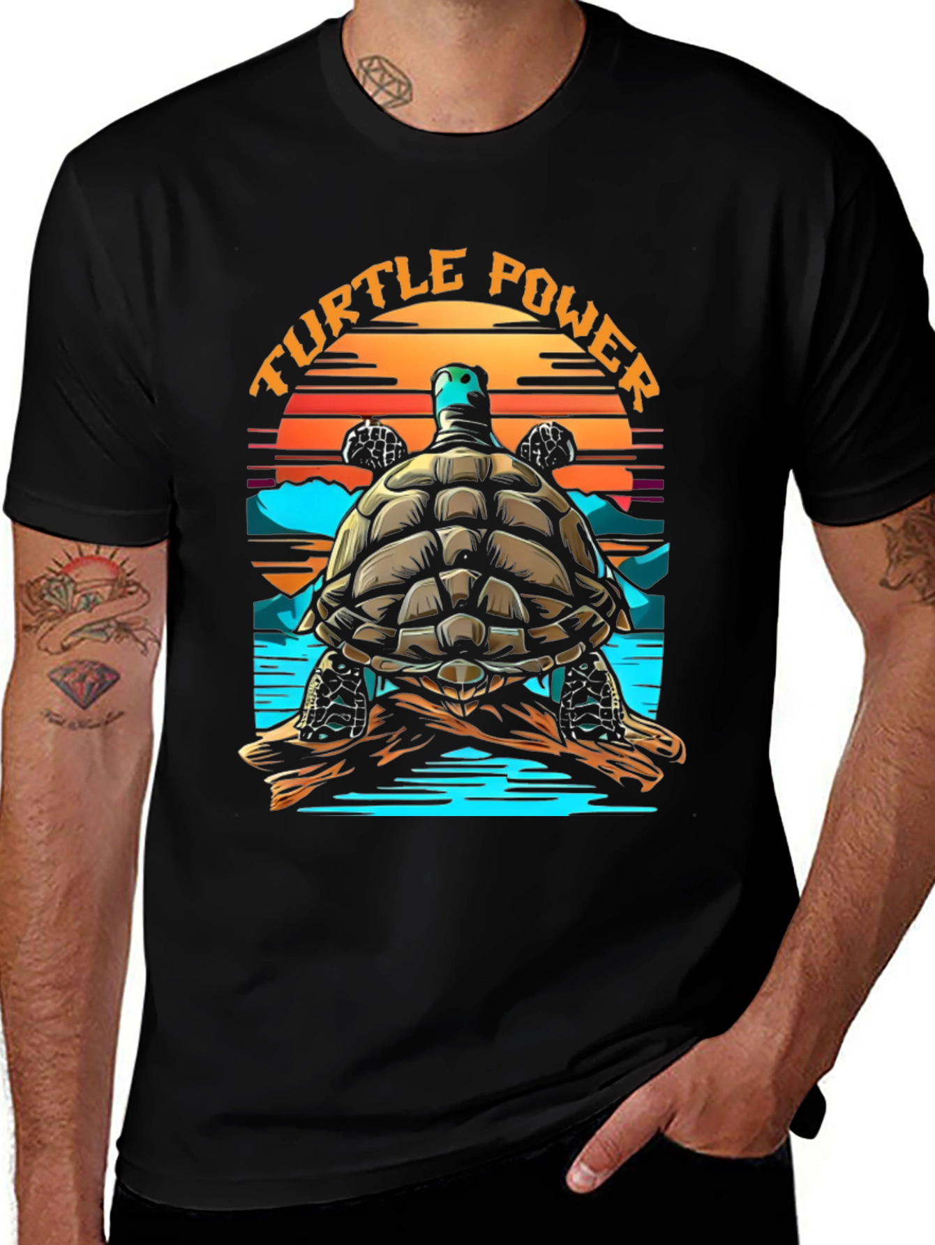 Variant 6 of Turtle Power Graphic T-Shirt