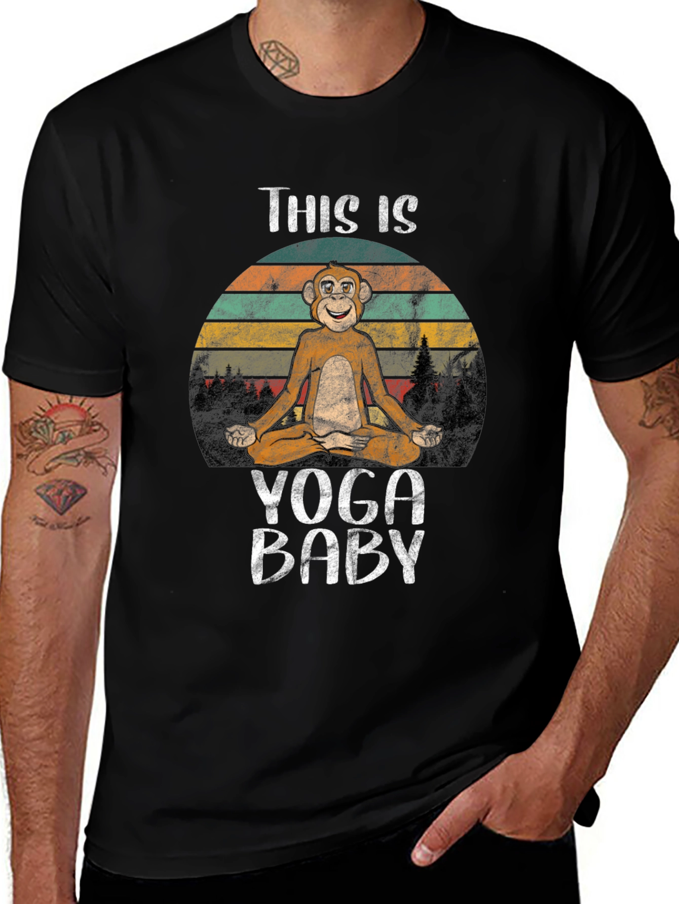Variant 9 of Yoga Monkey T-Shirt: Zen Baby Tee