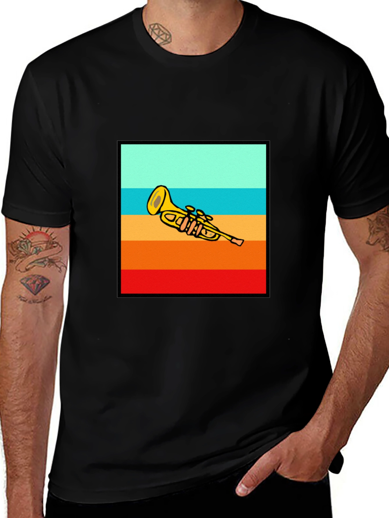 Variant 25 of Retro Trumpet Sunset T-Shirt