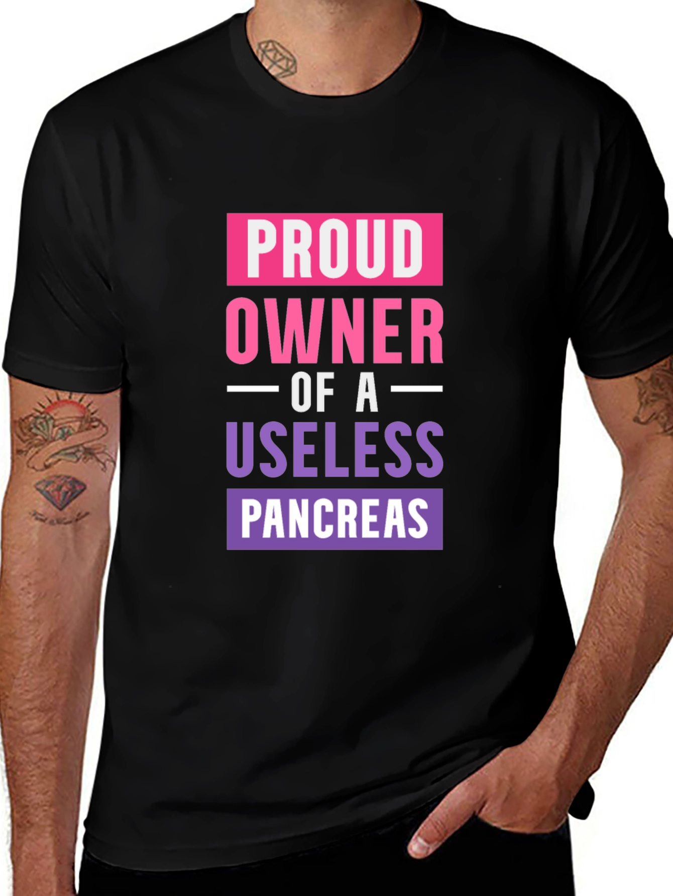Variant 27 of Proud Owner Useless Pancreas Black T-Shirt