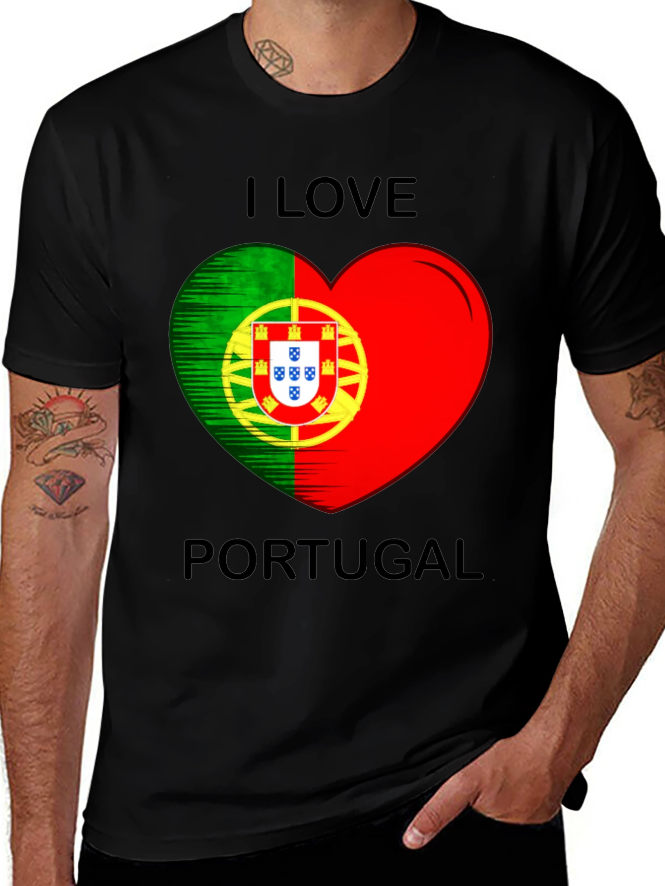 Variant 8 of I Love Portugal Heart Flag Graphic T-Shirt