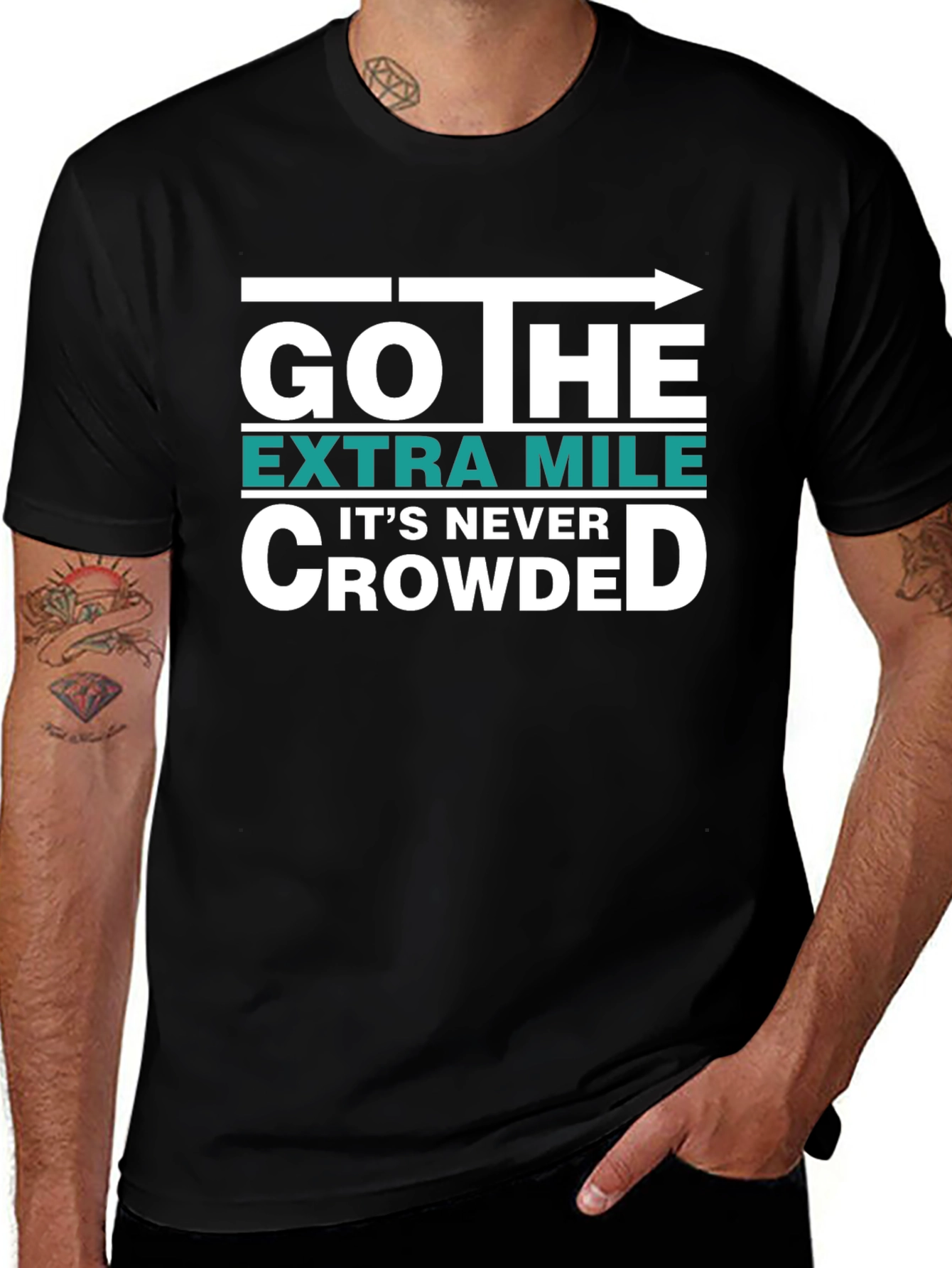 Variant 18 of Go the Extra Mile Black Graphic Tee