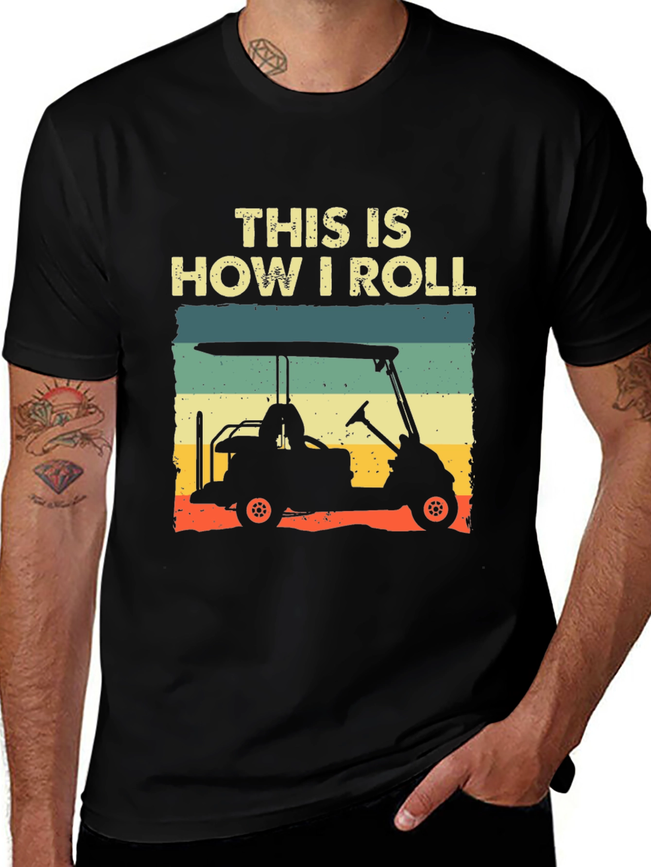 Variant 27 of This Is How I Roll Golf Cart Graphic Tee
