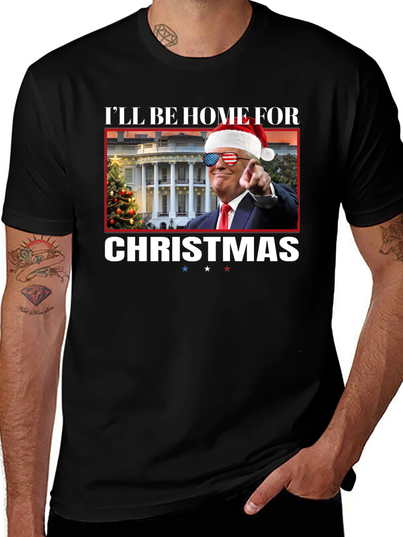 Trump Christmas T-Shirt - I'll Be Home For Christmas