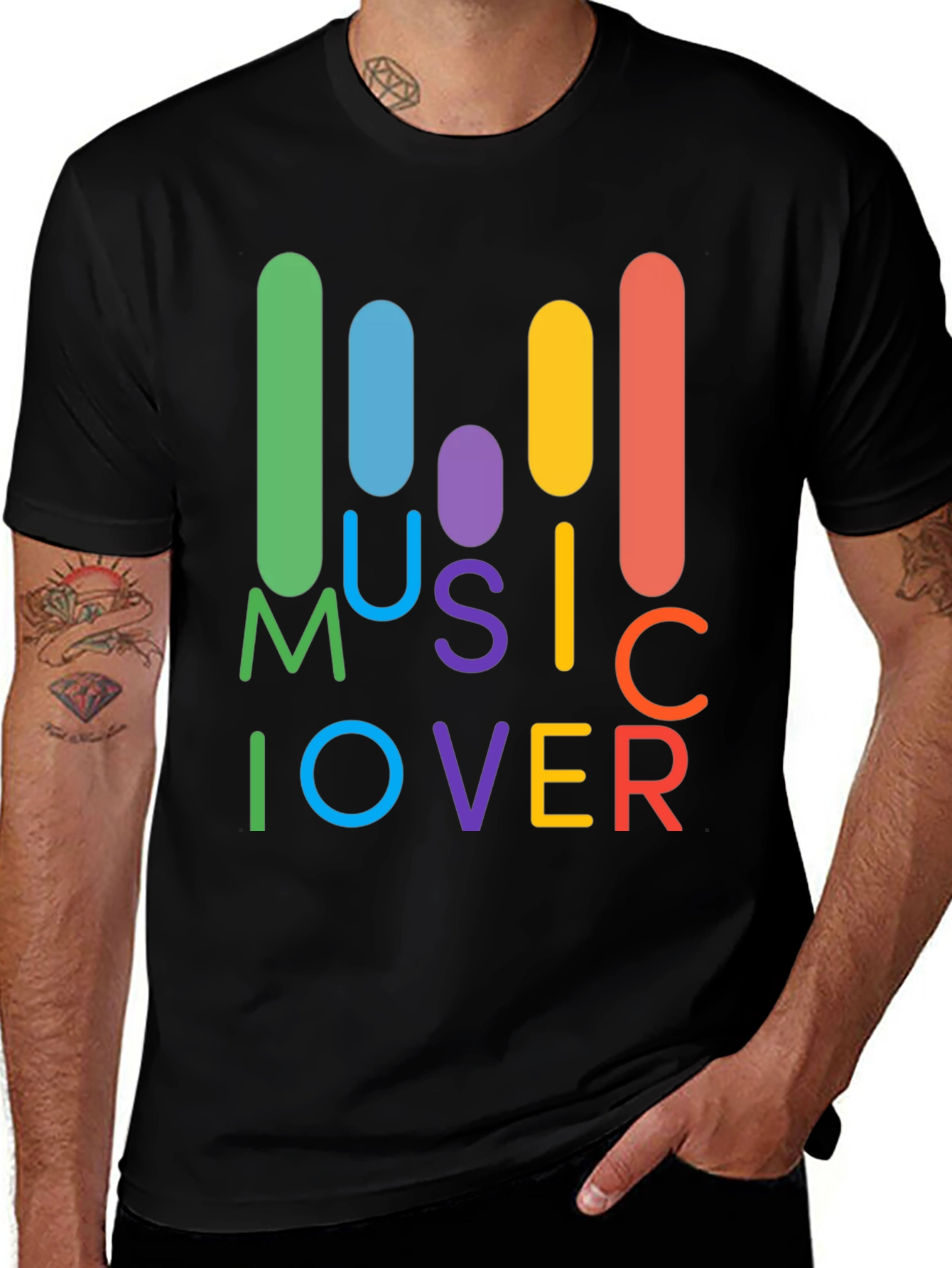 Variant 5 of Music Lover Graphic Tee - Colorful Design