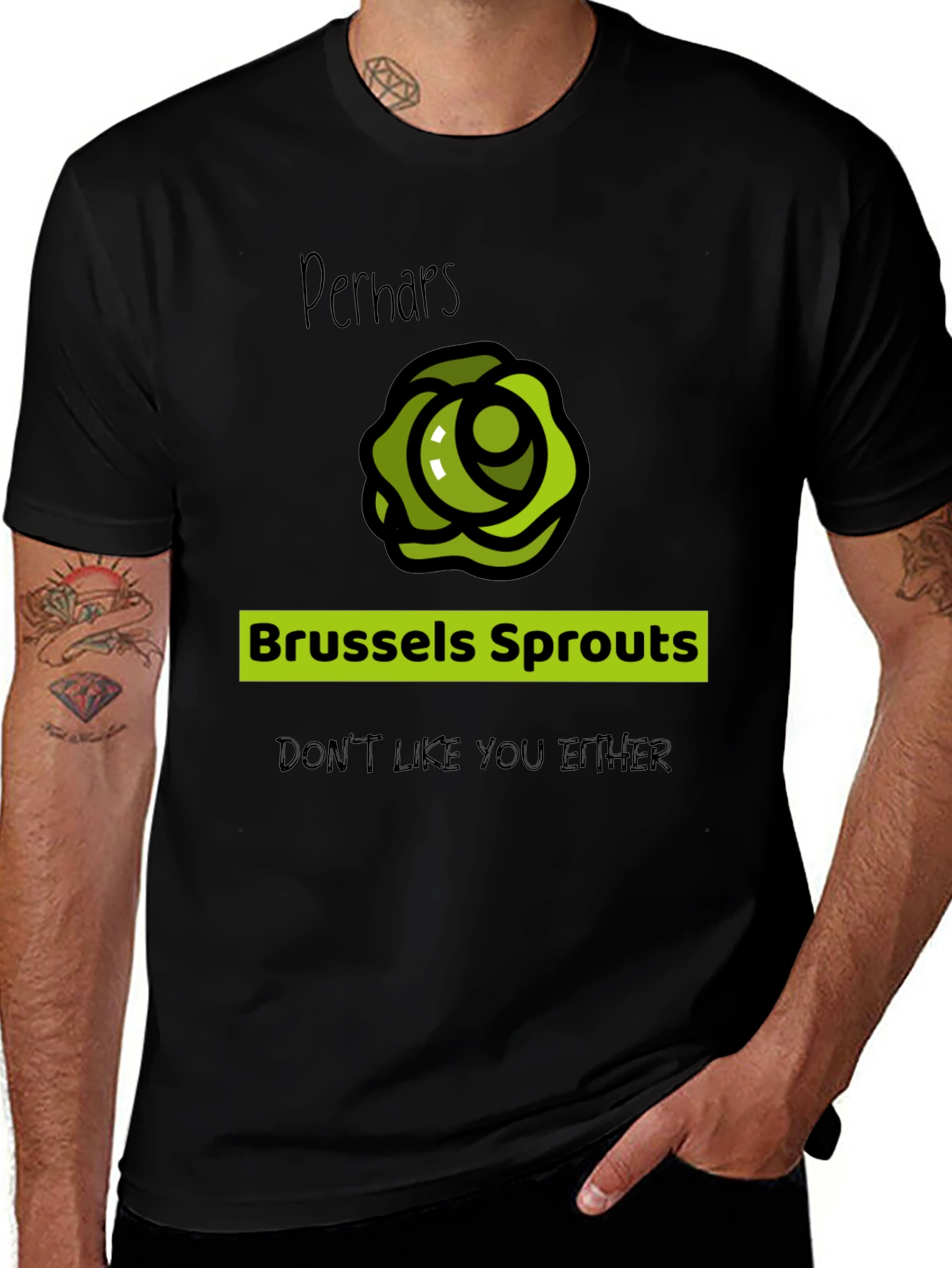 Brussels Sprouts Graphic Tee - Humorous Vegetable Shirt