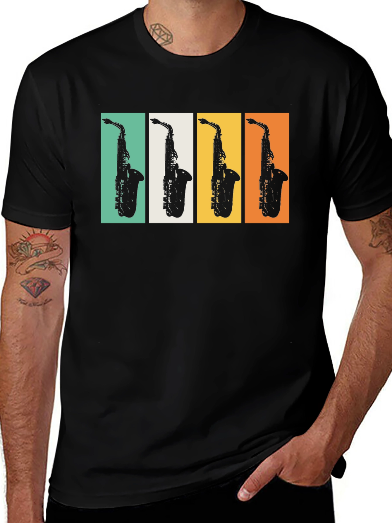 Variant 23 of Retro Saxophone T-Shirt - Musician Apparel