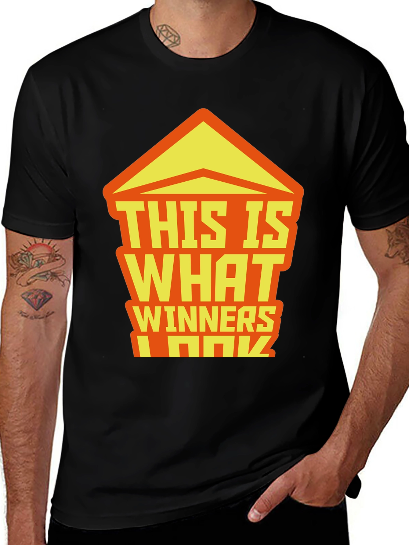 Variant 10 of Winners Graphic Tee - Black Crew Neck T-Shirt